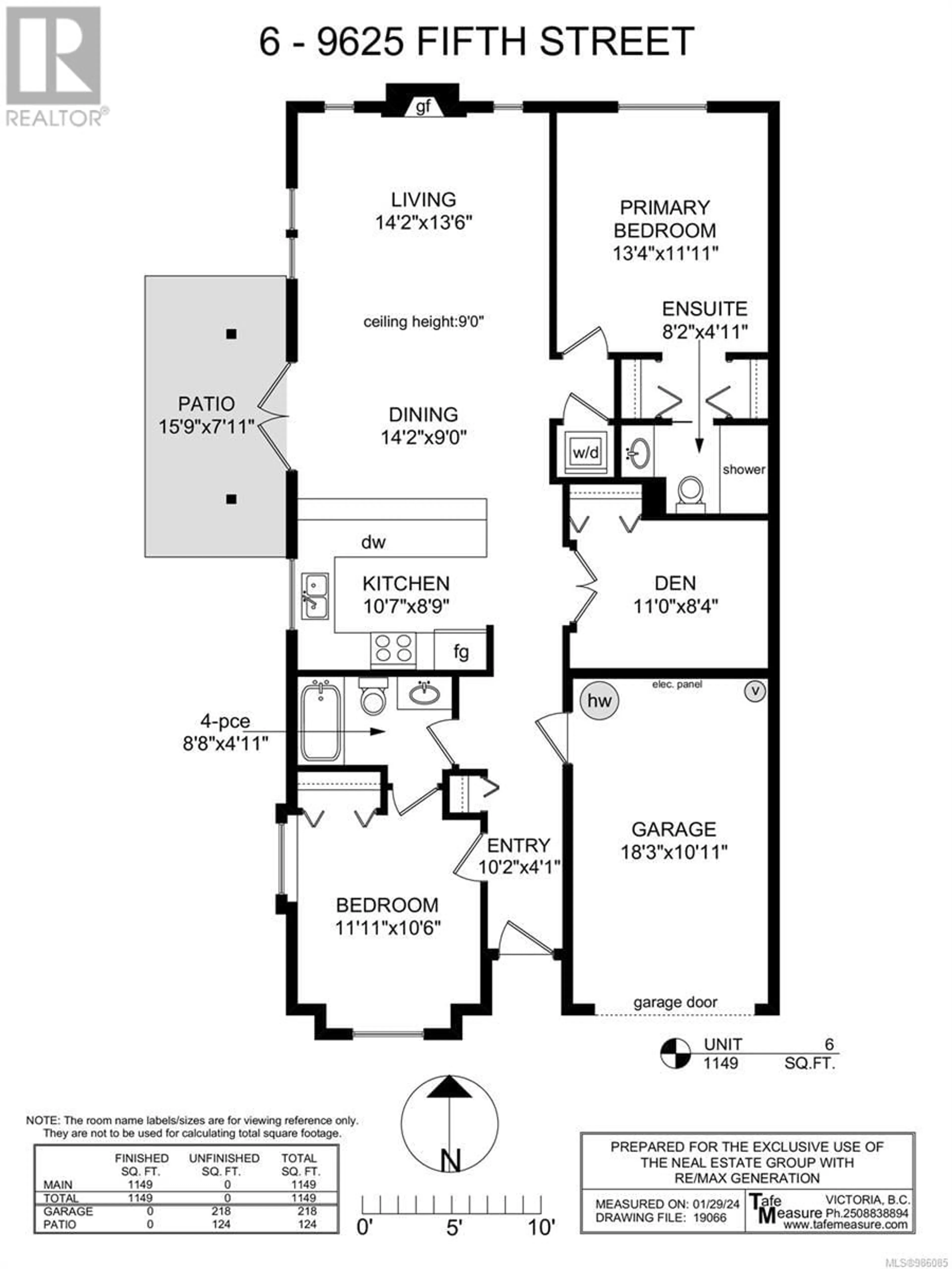 Floor plan for 6 9625 Fifth St, Sidney British Columbia V8L2W7