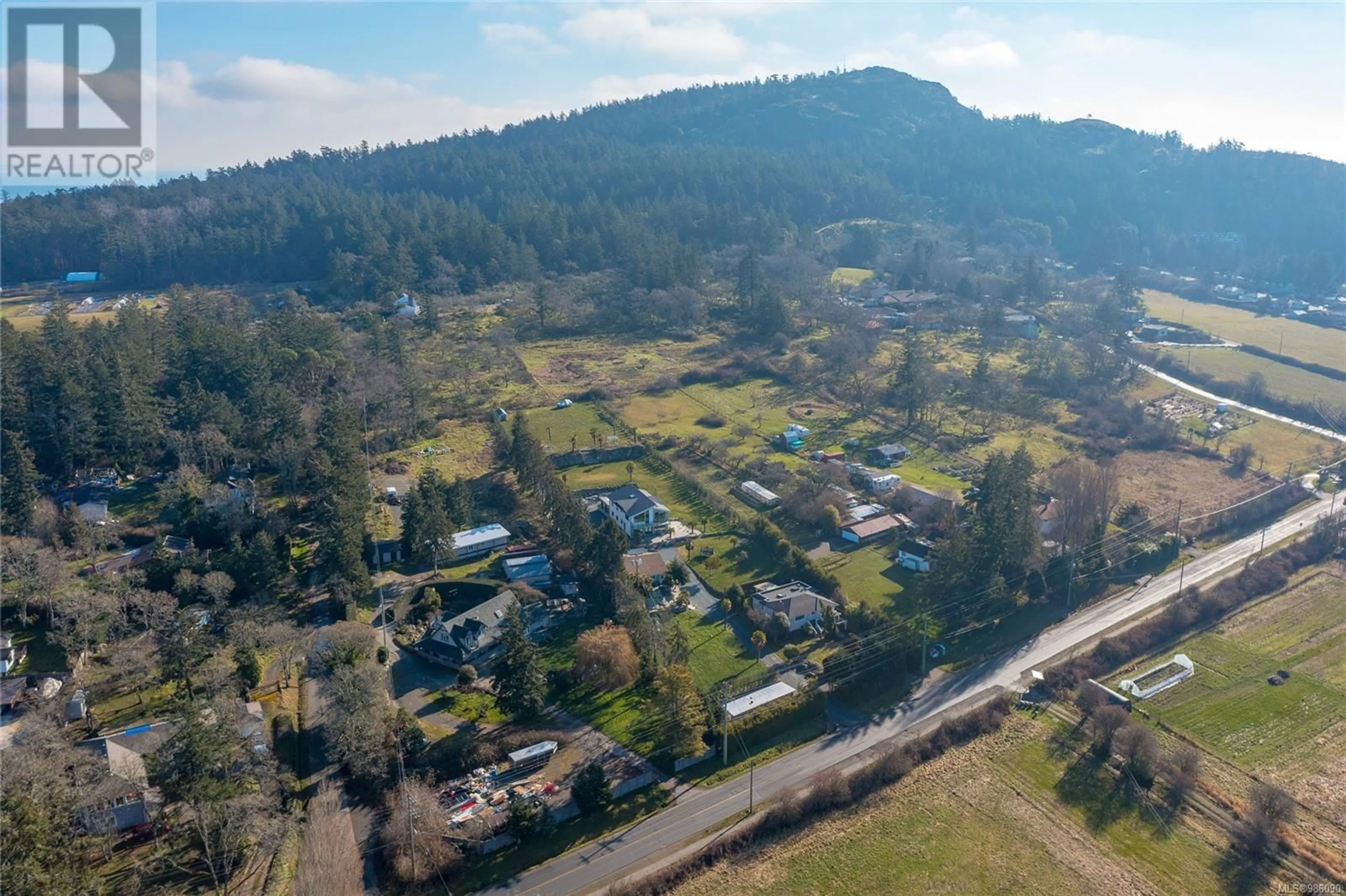 A pic from outside/outdoor area/front of a property/back of a property/a pic from drone, mountain view for 4589 Blenkinsop Rd, Saanich British Columbia V8X2C7