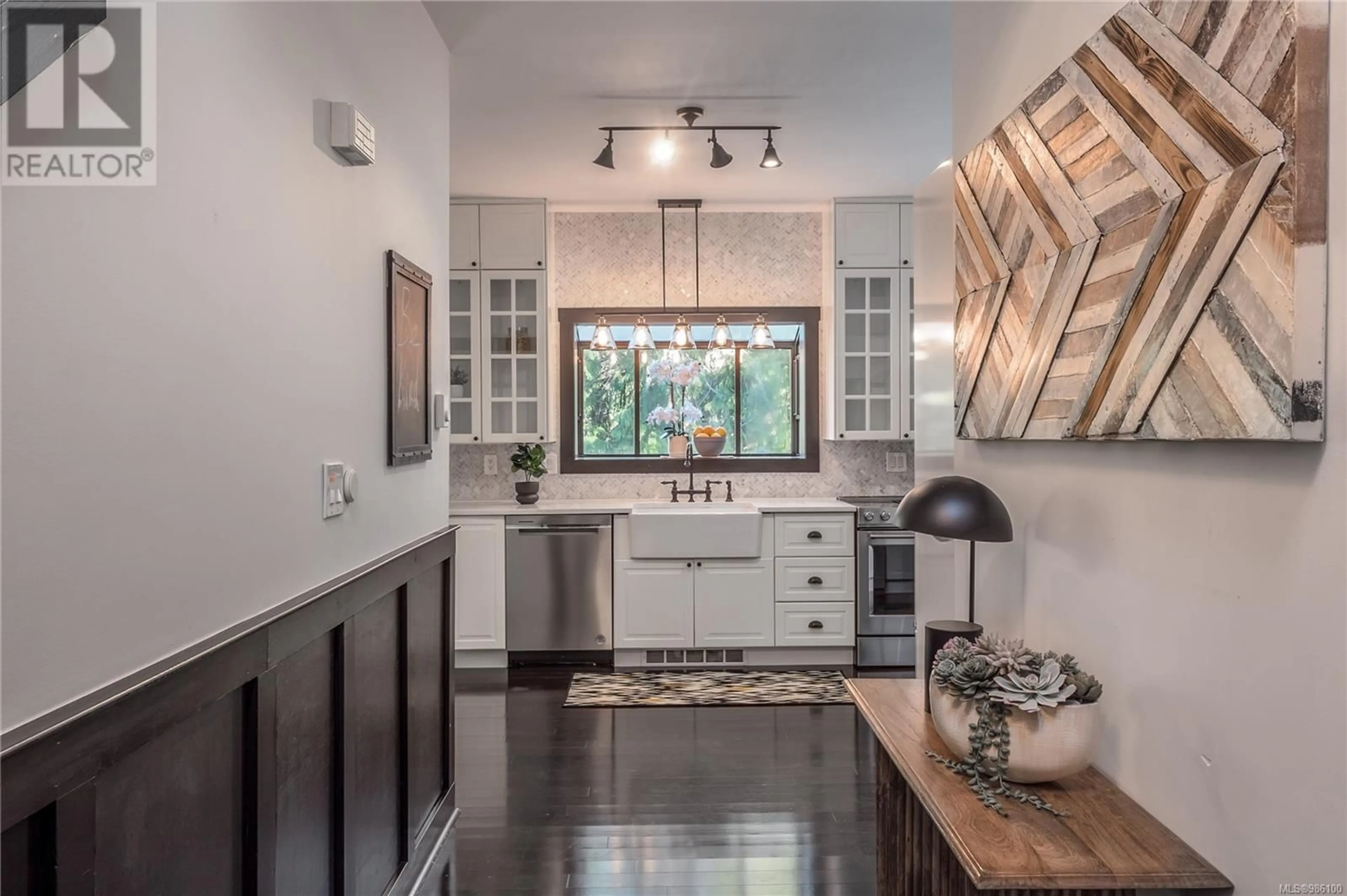 Contemporary kitchen, ceramic/tile floor for 1962 Lands End Rd, North Saanich British Columbia V8L5J2