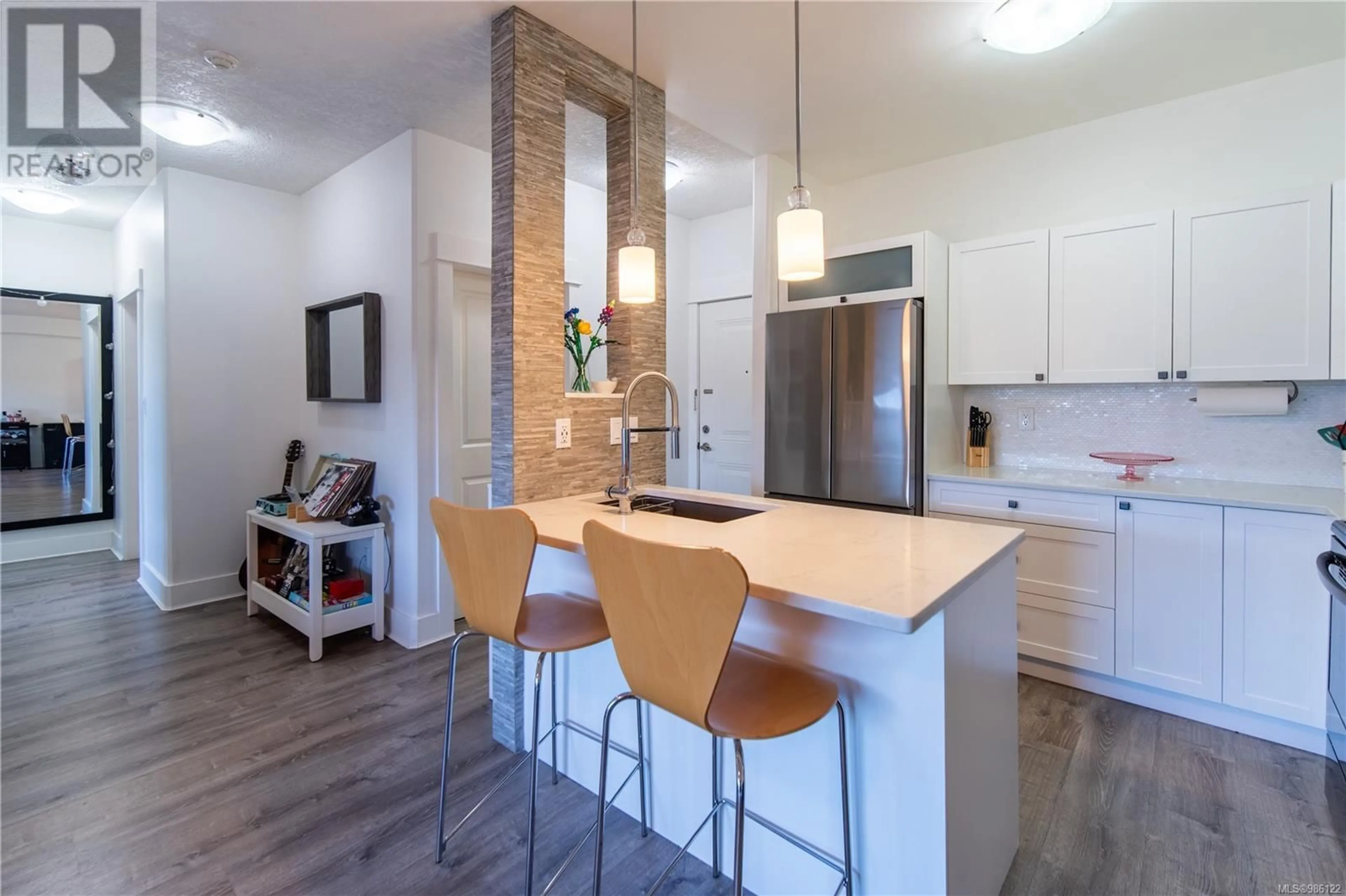 Open concept kitchen, ceramic/tile floor for 208 630 Speed Ave, Victoria British Columbia V8Z1A4