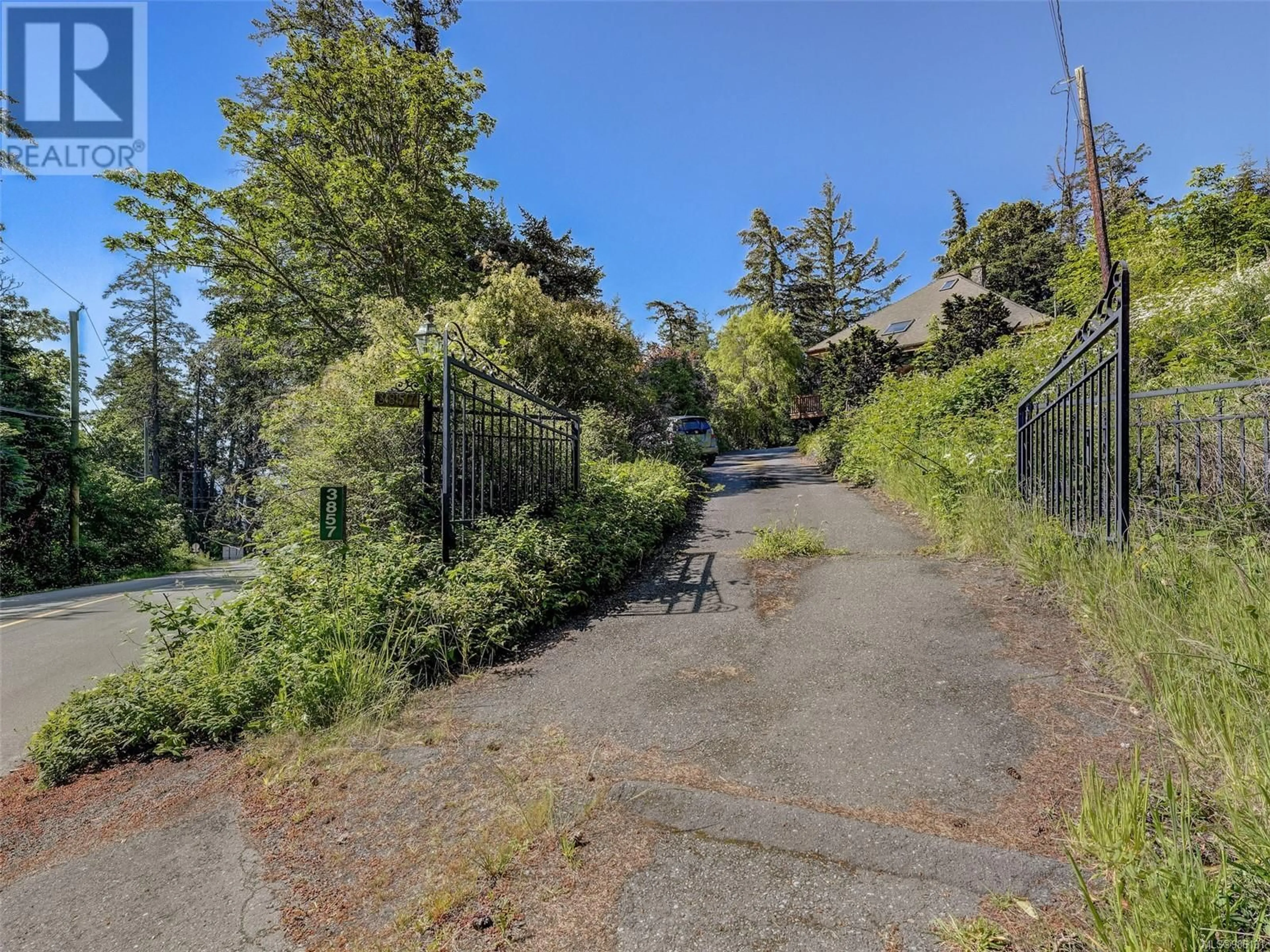 A pic from outside/outdoor area/front of a property/back of a property/a pic from drone, forest/trees view for 3857 Duke Rd, Metchosin British Columbia V9C4B2