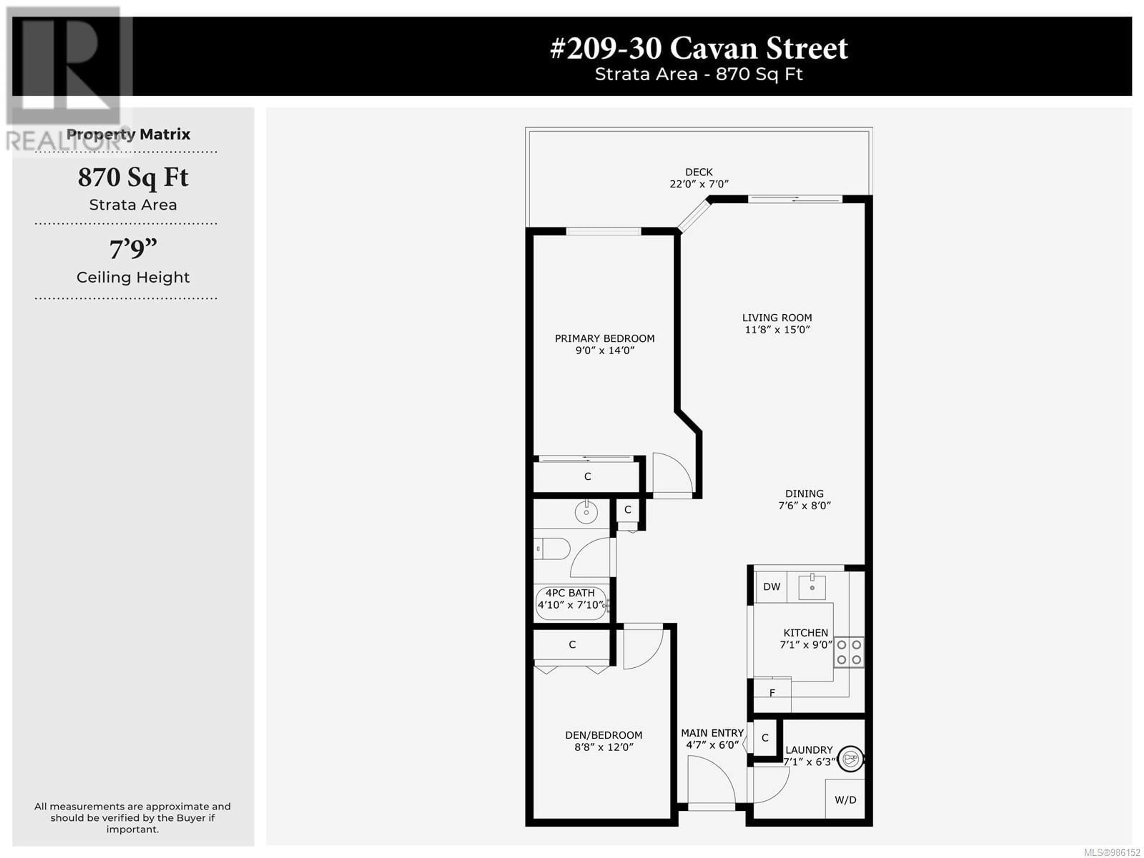 Floor plan for 209 30 Cavan St, Nanaimo British Columbia V9R6K3