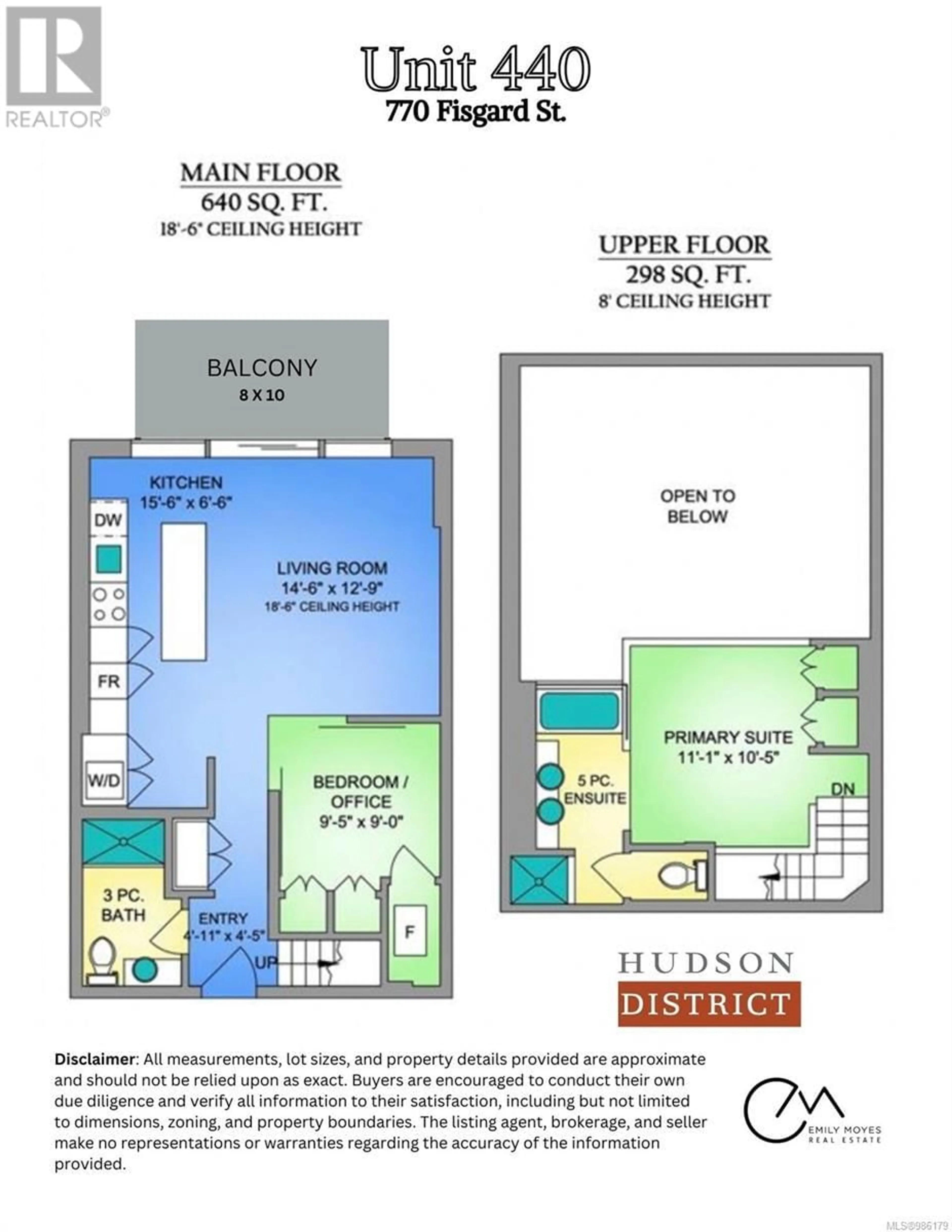 Floor plan for 440 770 Fisgard St, Victoria British Columbia V8W0B8