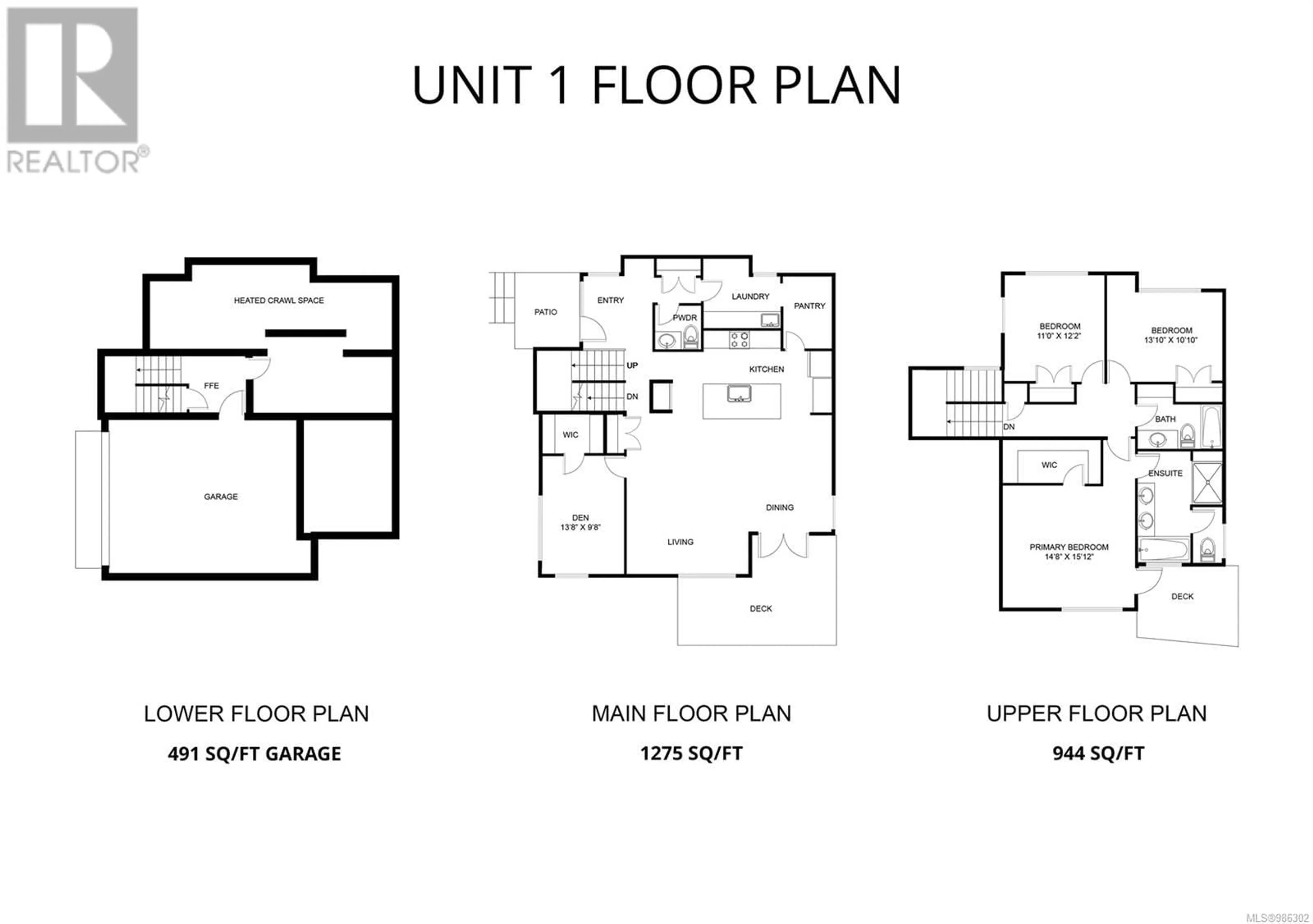 Floor plan for 101 1220 Manzanita Pl, Nanaimo British Columbia V9T0L7