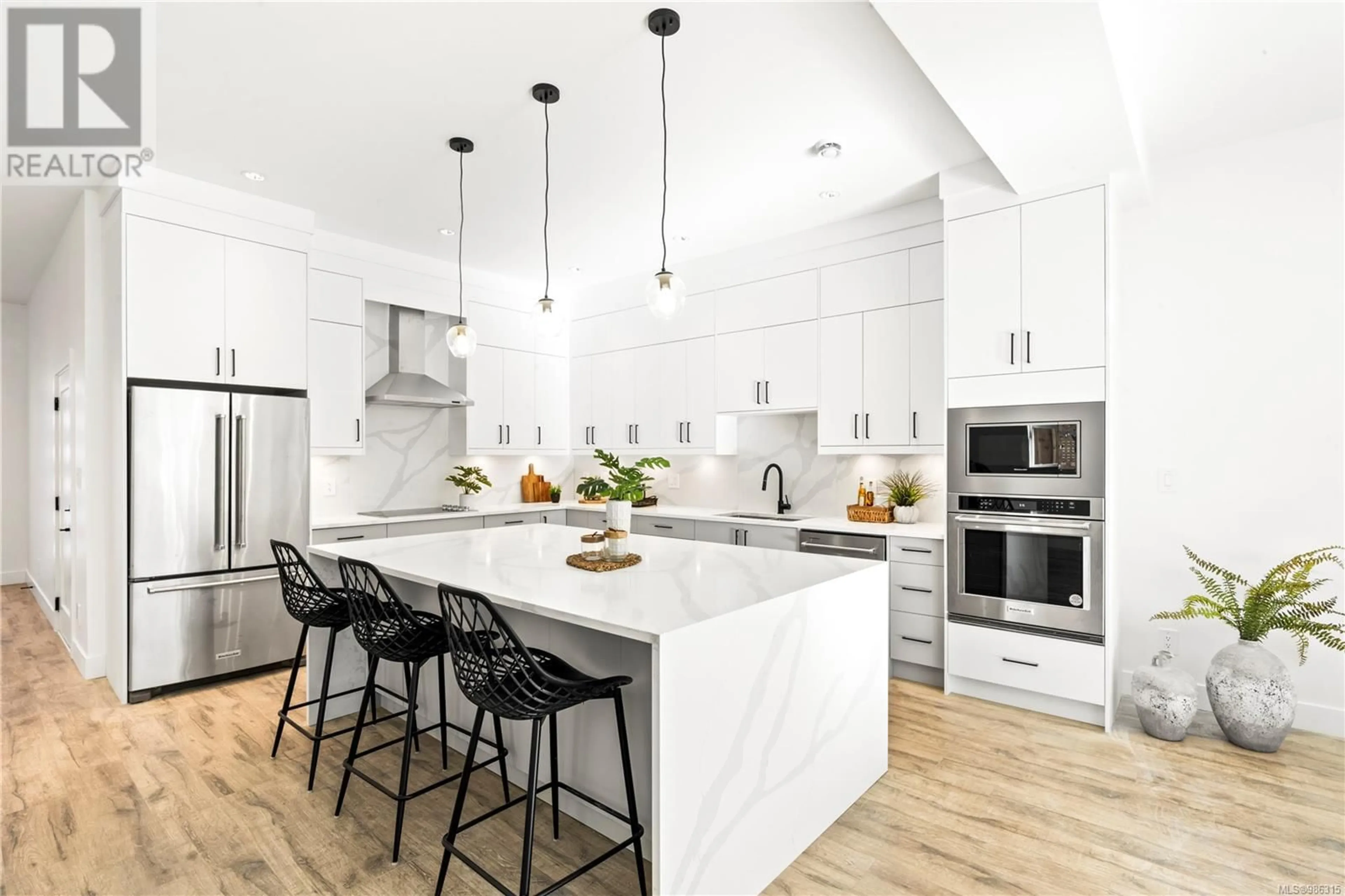 Contemporary kitchen, ceramic/tile floor for 1315 Sandstone Lane, Langford British Columbia V9B6Z8