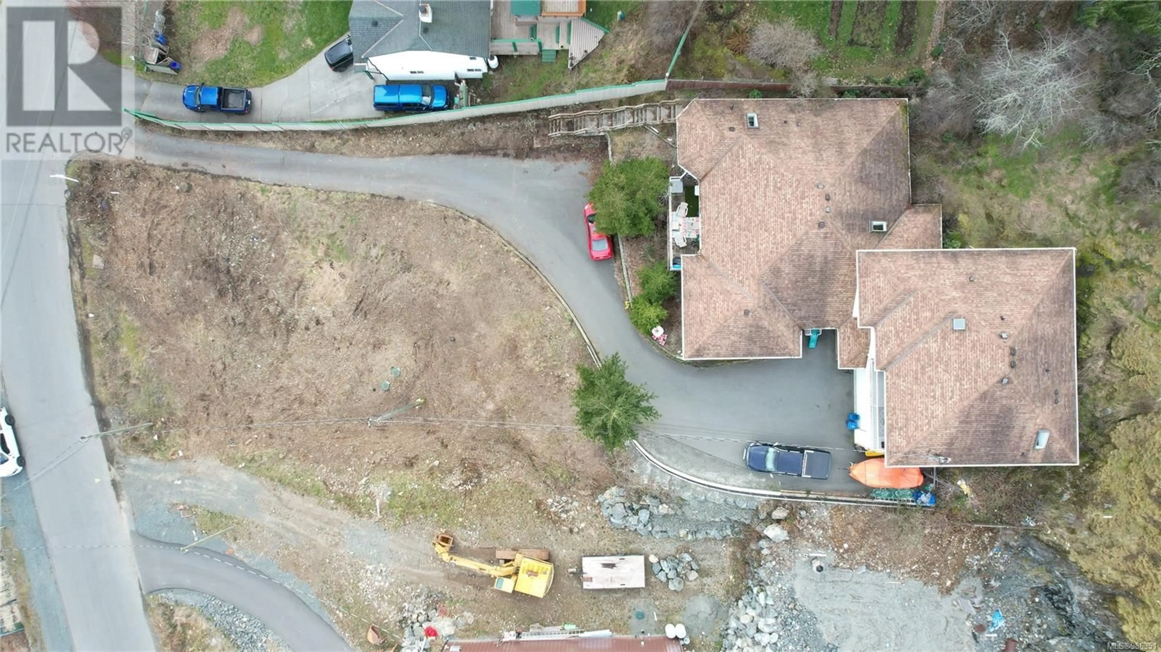 A pic from outside/outdoor area/front of a property/back of a property/a pic from drone, street for 7074/7076 Maple Park Terr, Sooke British Columbia V9Z0N2