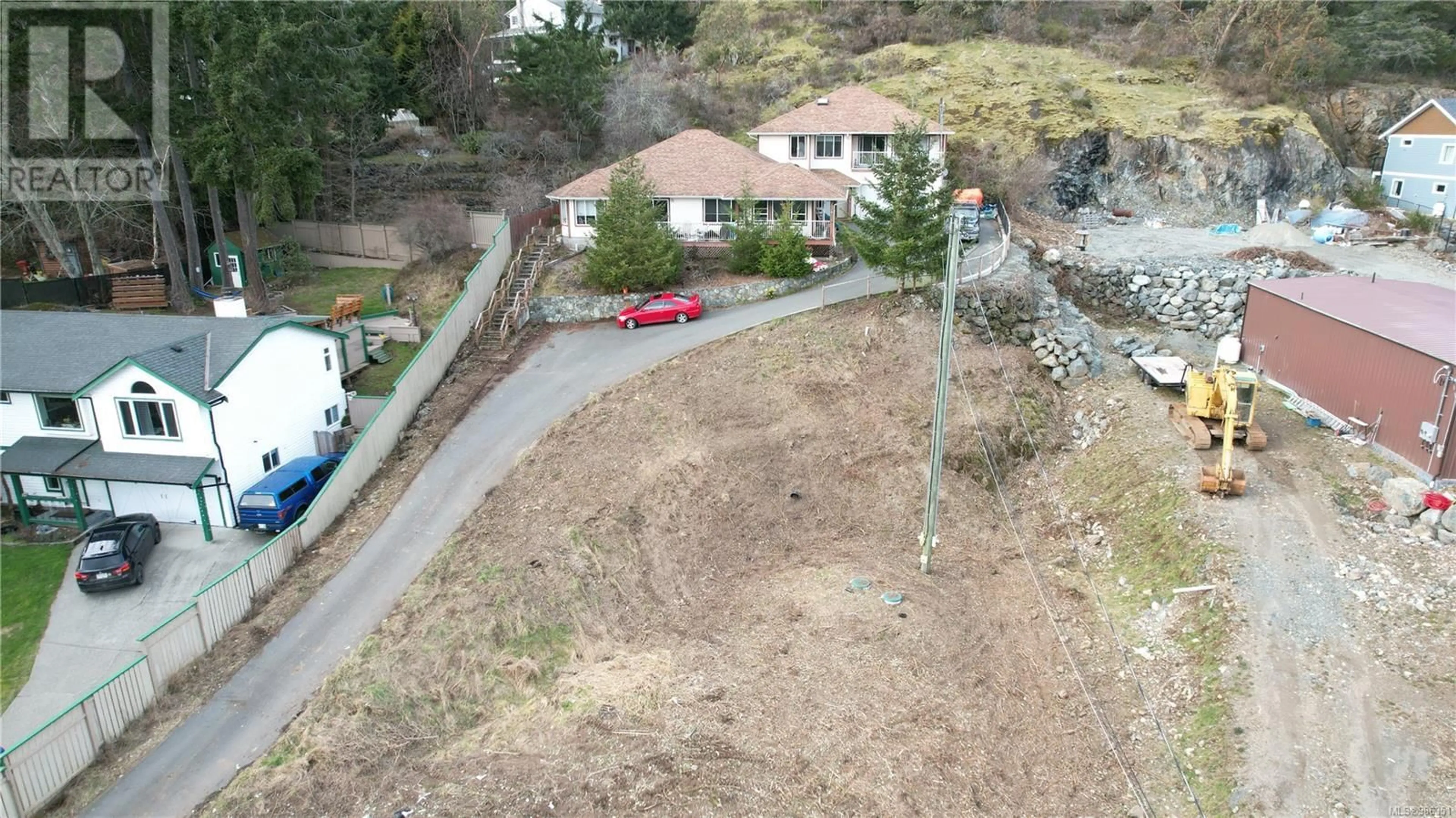 A pic from outside/outdoor area/front of a property/back of a property/a pic from drone, street for 7074/7076 Maple Park Terr, Sooke British Columbia V9Z0N2