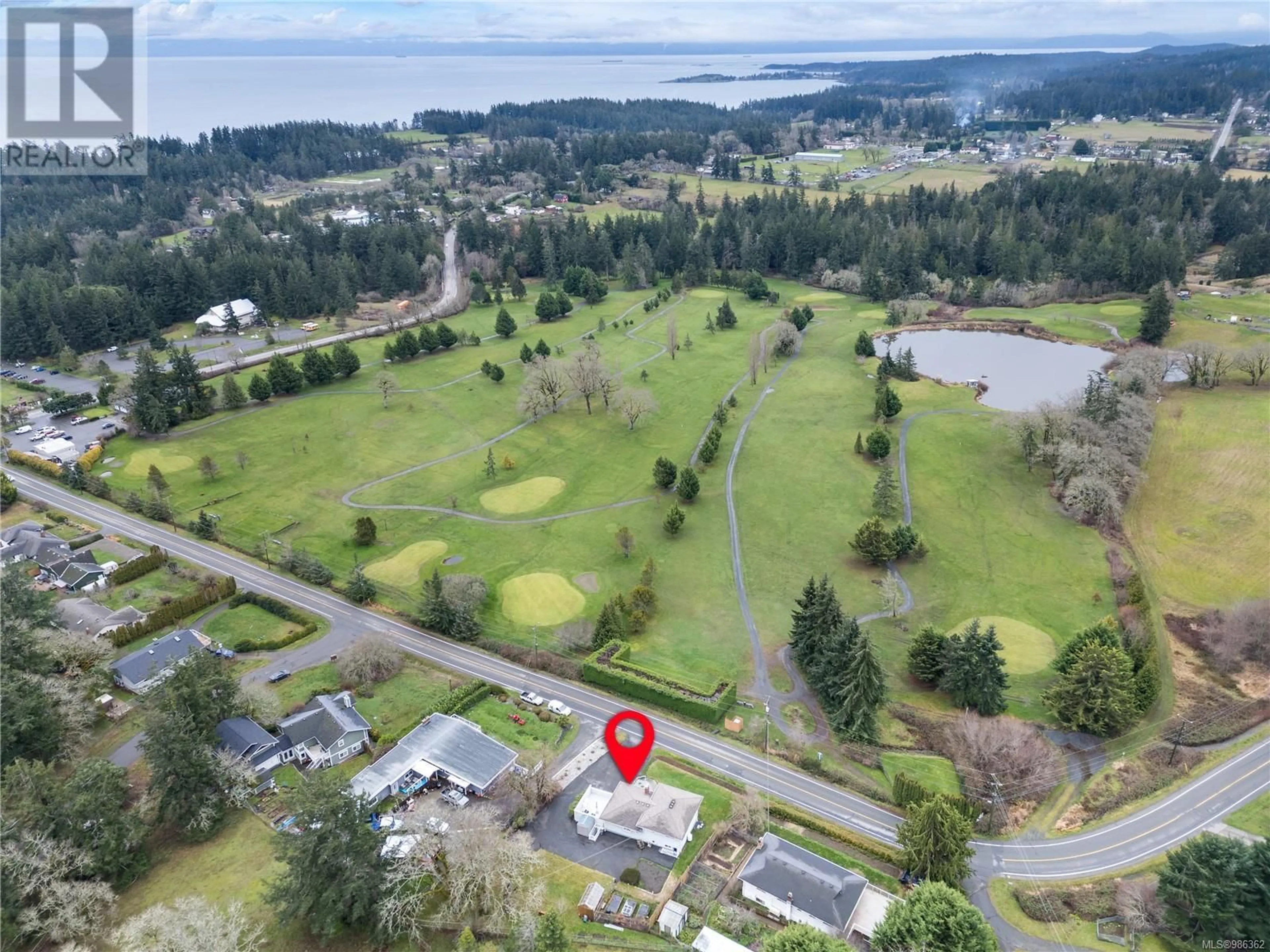 A pic from outside/outdoor area/front of a property/back of a property/a pic from drone, water/lake/river/ocean view for 687 Pears Rd, Metchosin British Columbia V9C3Z6