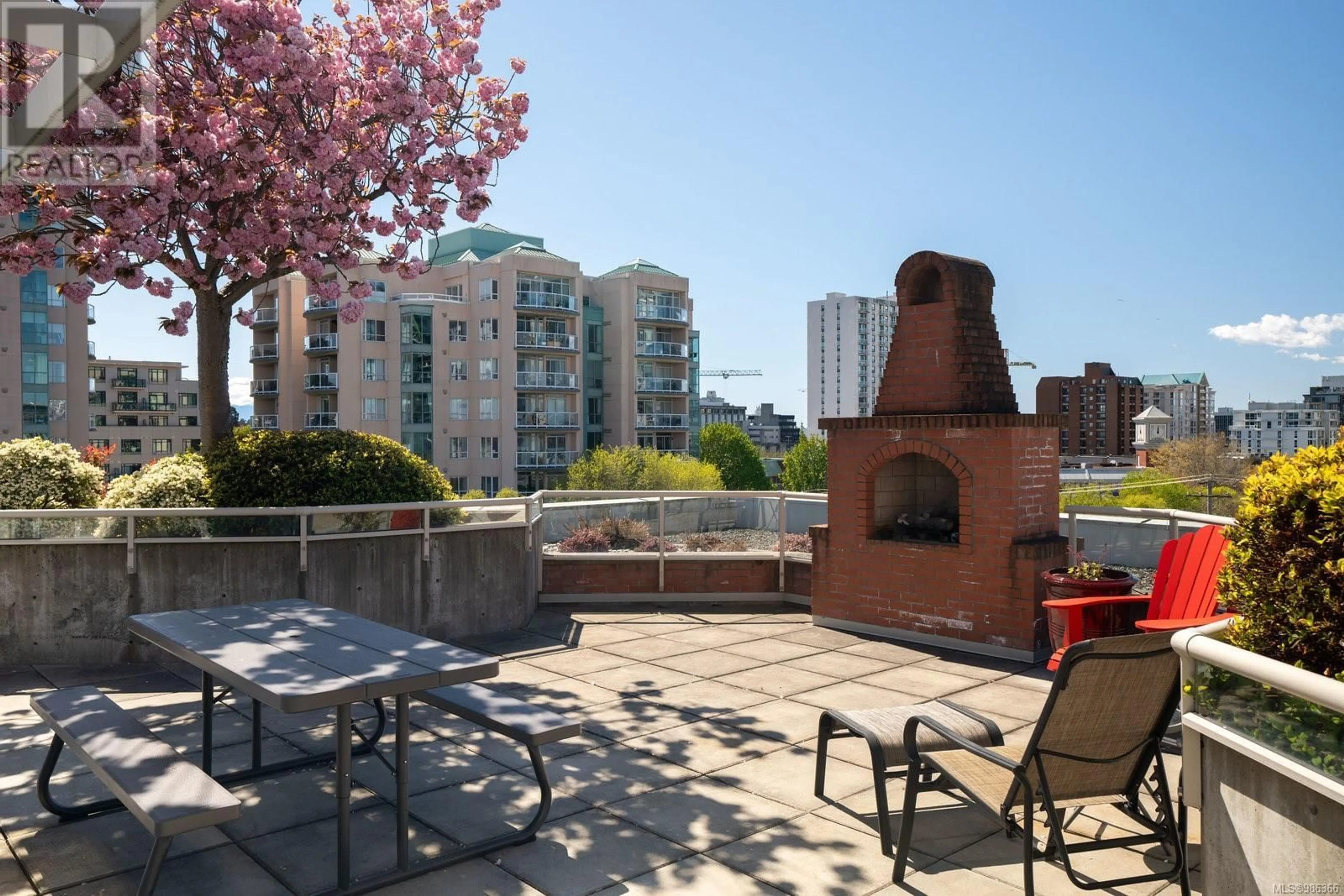 Patio, city buildings view from balcony for 302 - 1030 YATES STREET, Victoria British Columbia V8V5A7