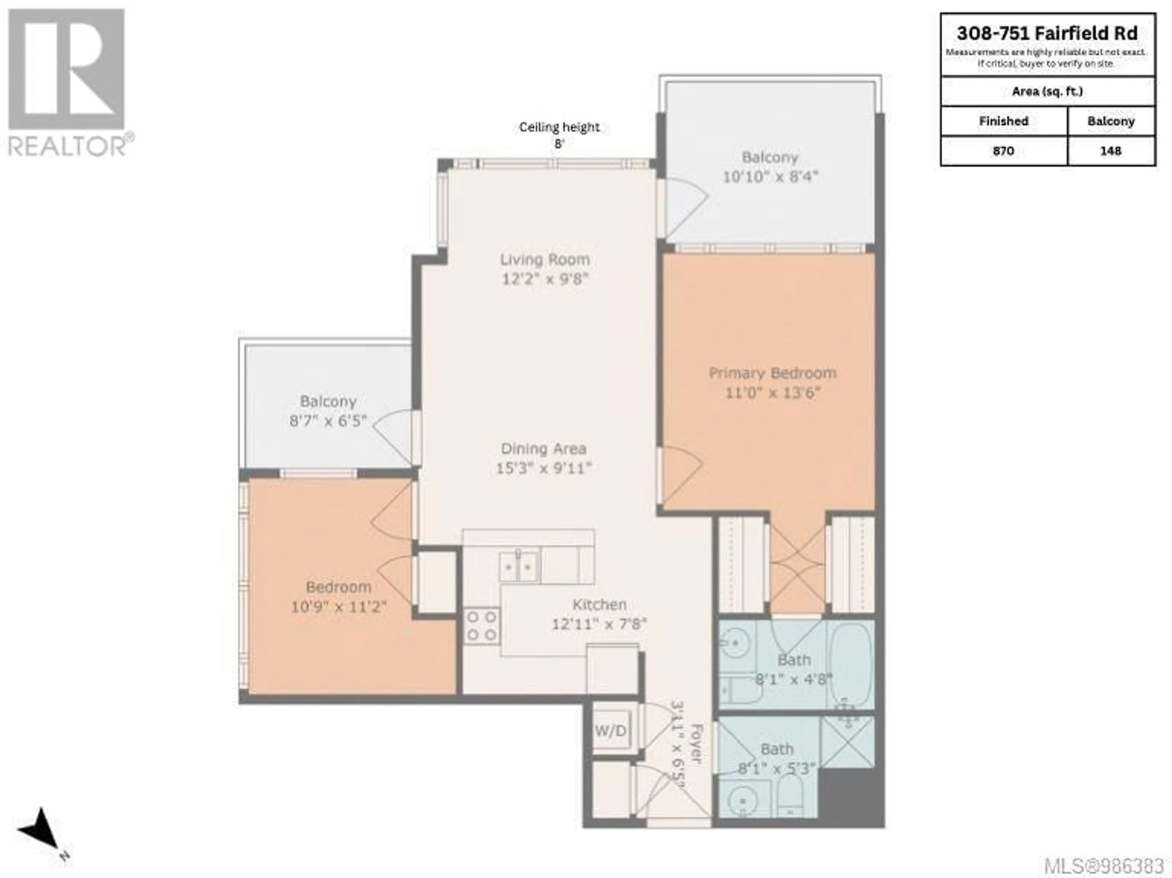 Floor plan for 308 751 Fairfield Rd, Victoria British Columbia V8W4A4