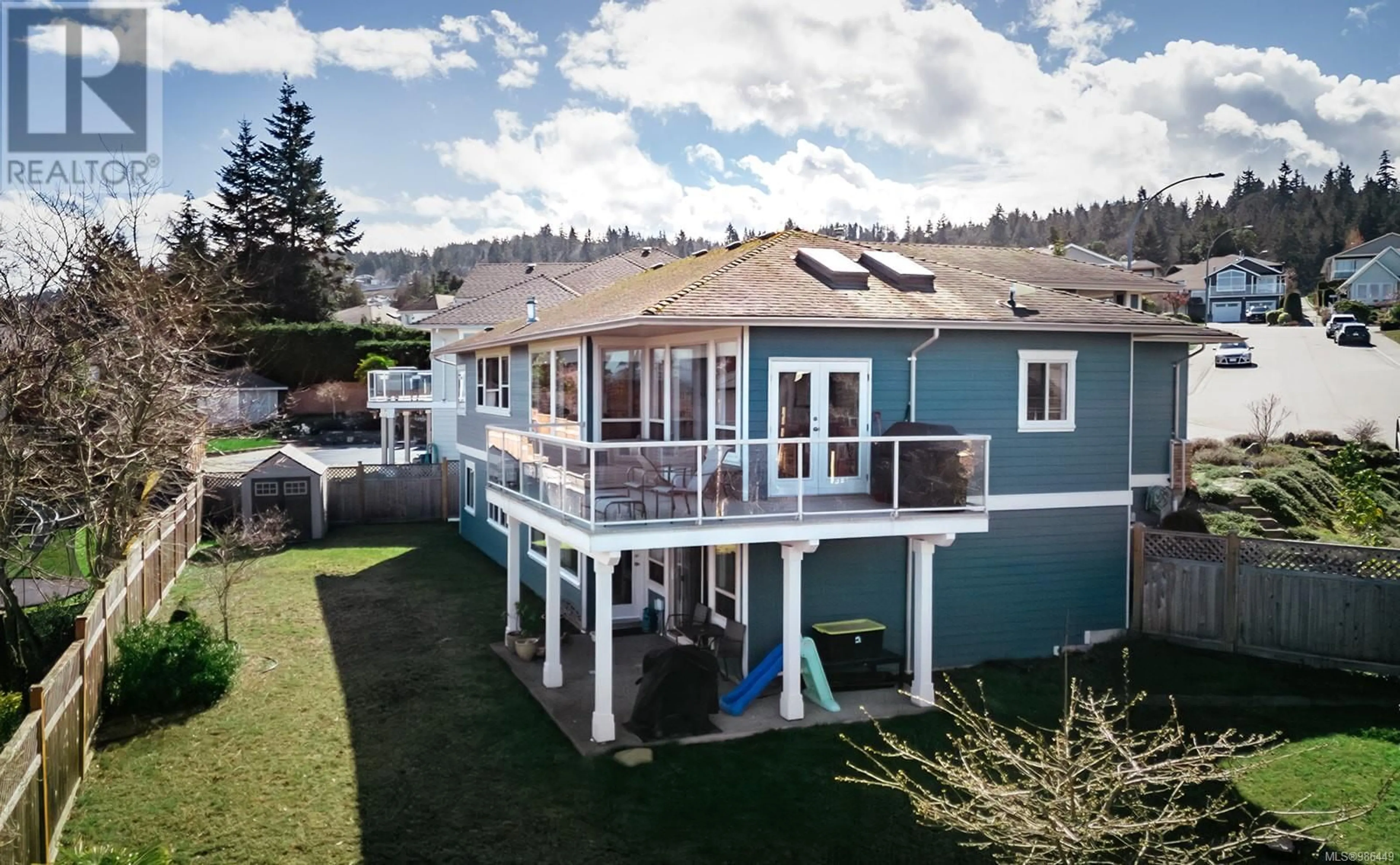 A pic from outside/outdoor area/front of a property/back of a property/a pic from drone, water/lake/river/ocean view for 5684 MUGGIES WAY, Nanaimo British Columbia V9V1W2