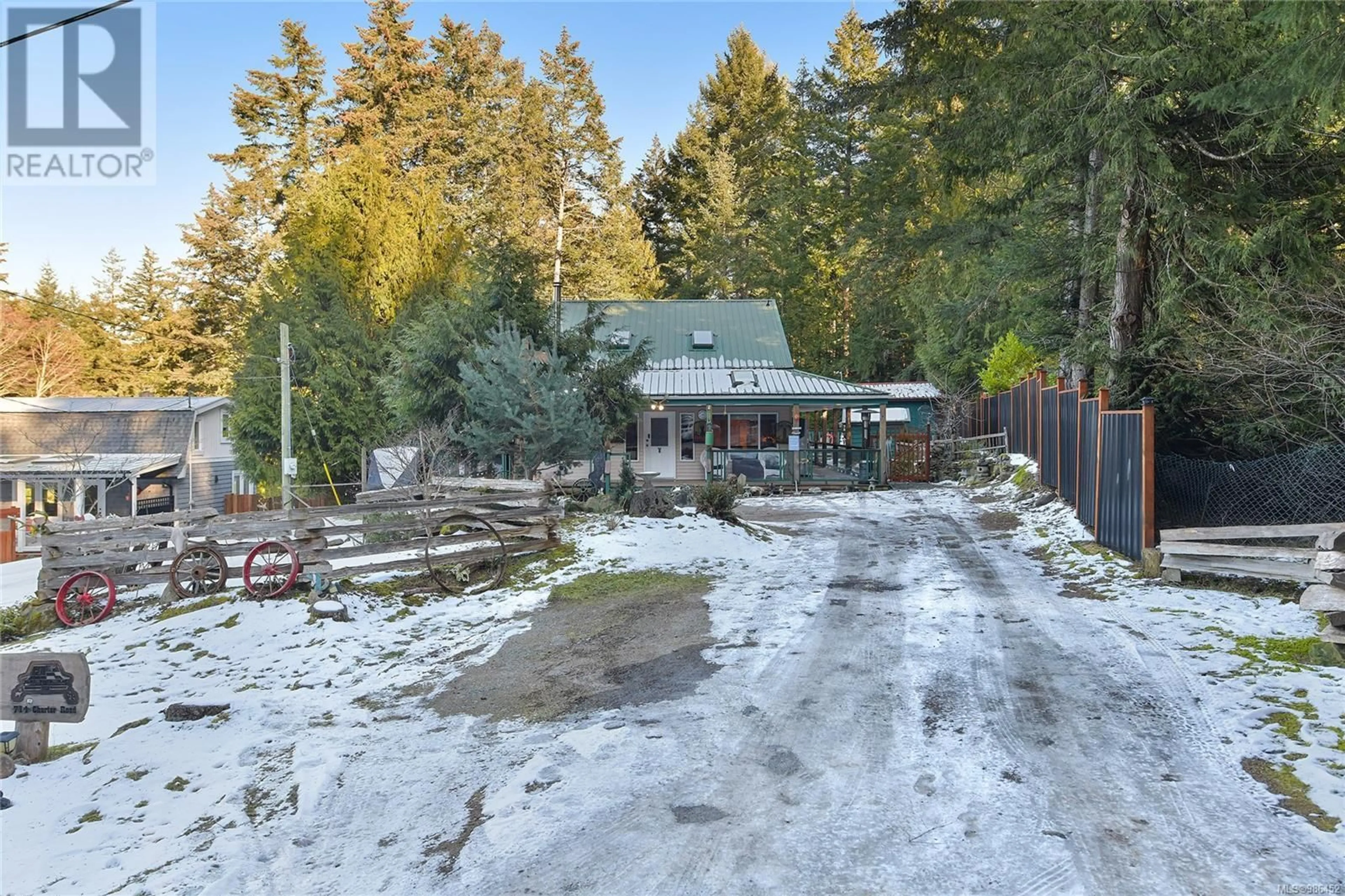 A pic from outside/outdoor area/front of a property/back of a property/a pic from drone, unknown for 714 Charter Rd, Mayne Island British Columbia V0N2J1