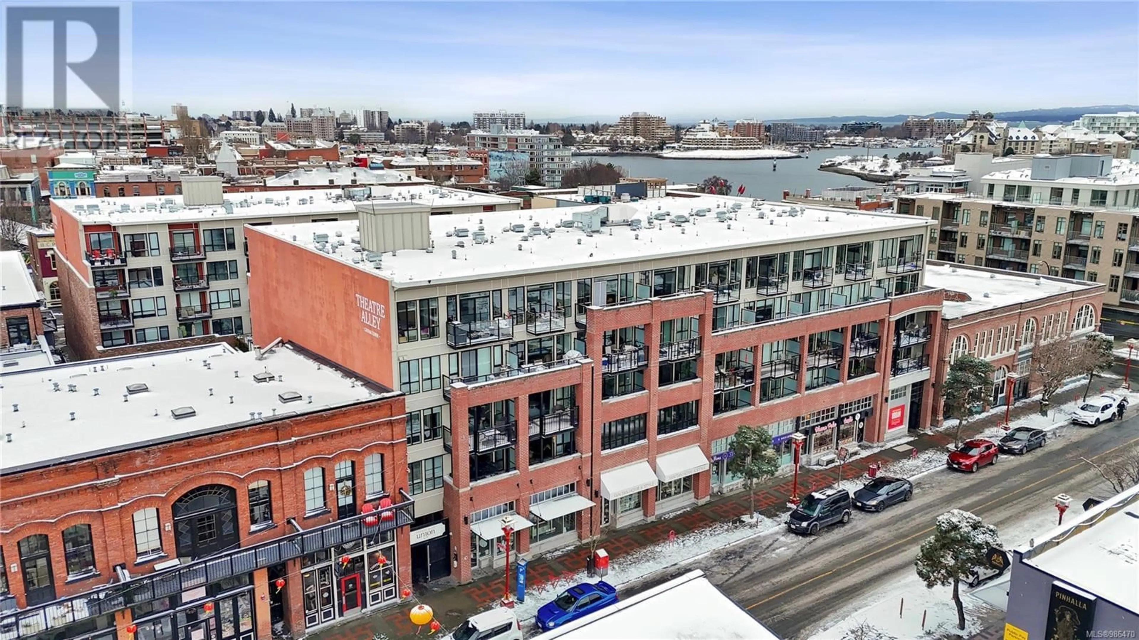 A pic from outside/outdoor area/front of a property/back of a property/a pic from drone, city buildings view from balcony for 202 517 Fisgard St, Victoria British Columbia V8W0C5