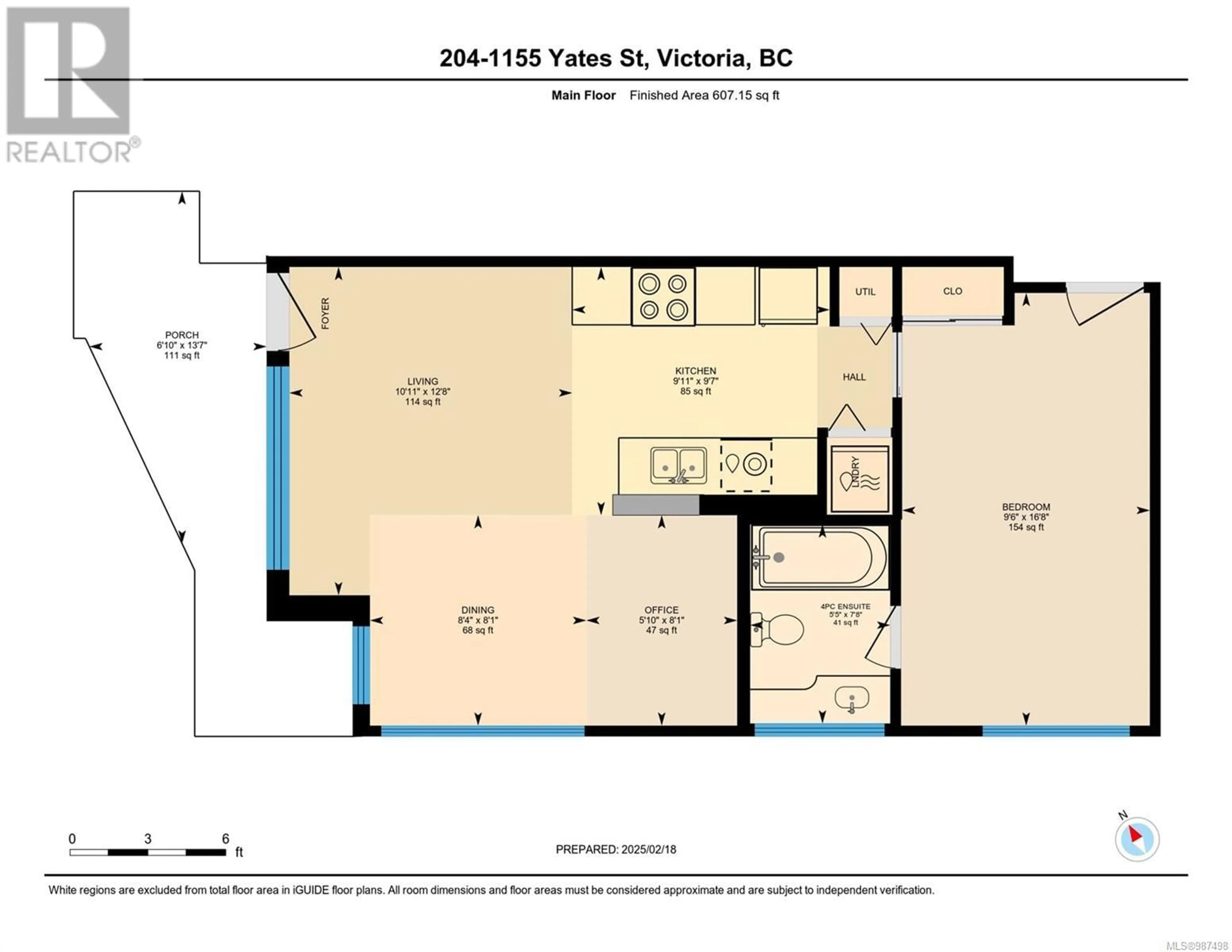 Floor plan for 204 1155 Yates St, Victoria British Columbia V8V3N1