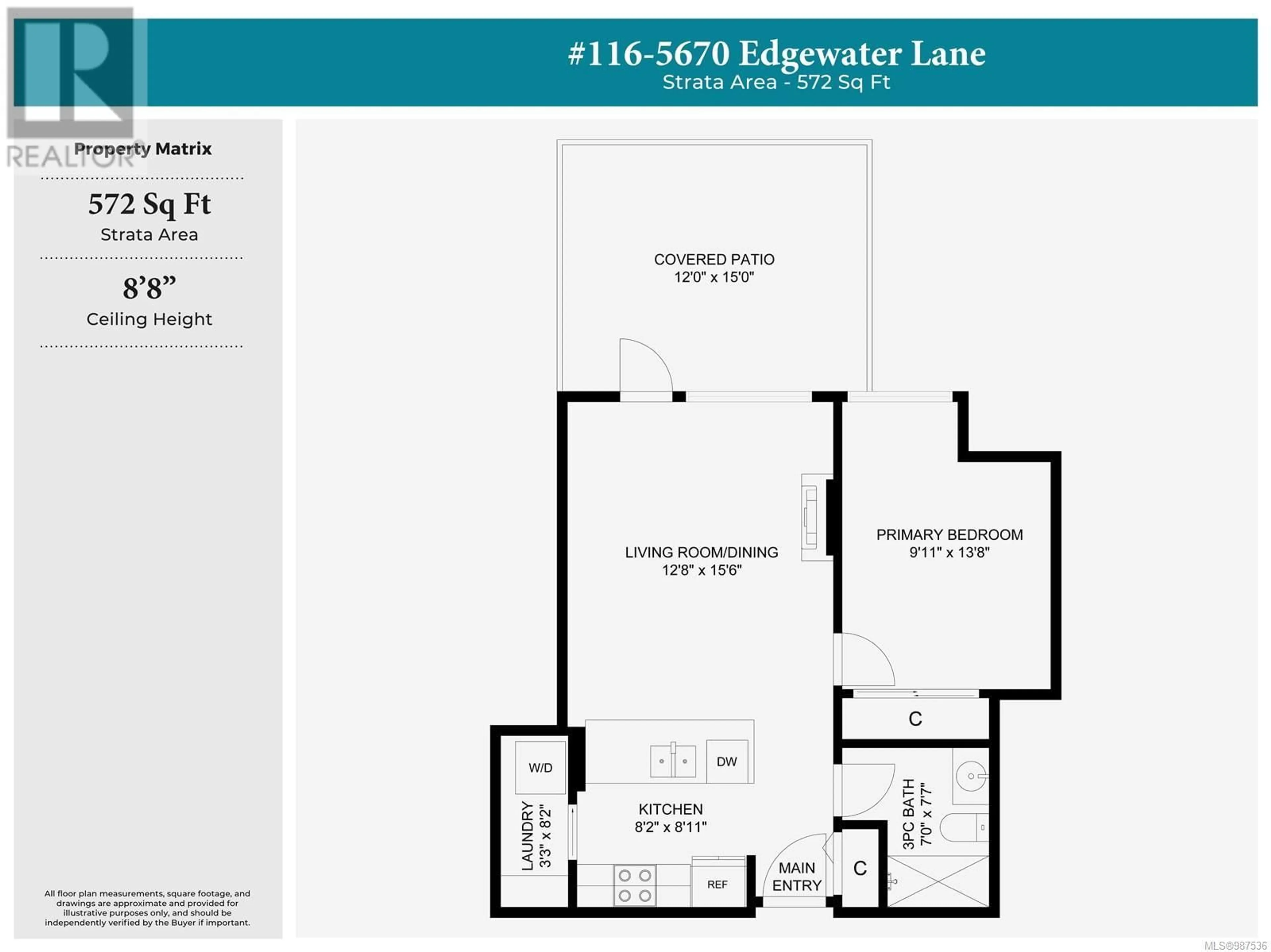 Floor plan for 116 5670 Edgewater Lane, Nanaimo British Columbia V9T6K1