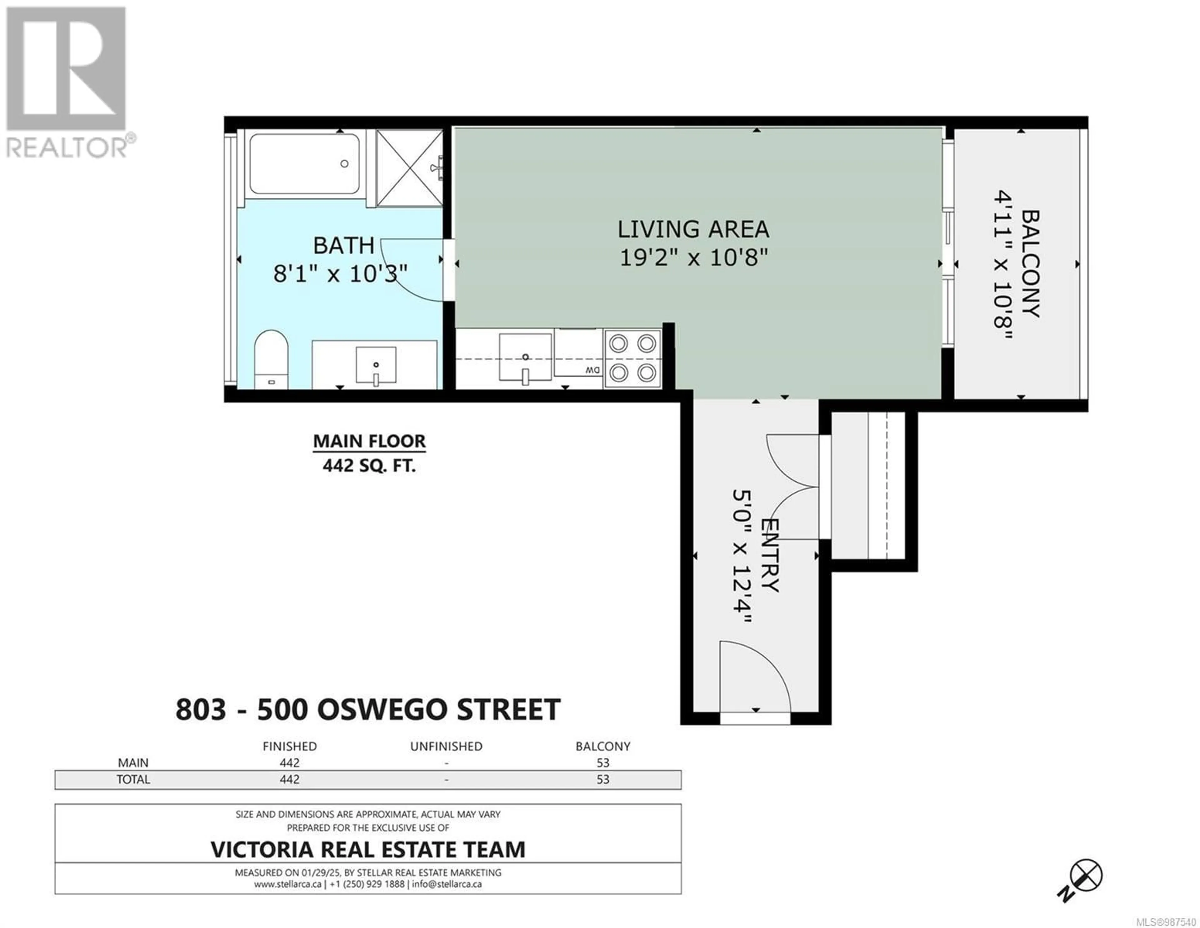 Floor plan for 803 500 Oswego St, Victoria British Columbia V8V5C1