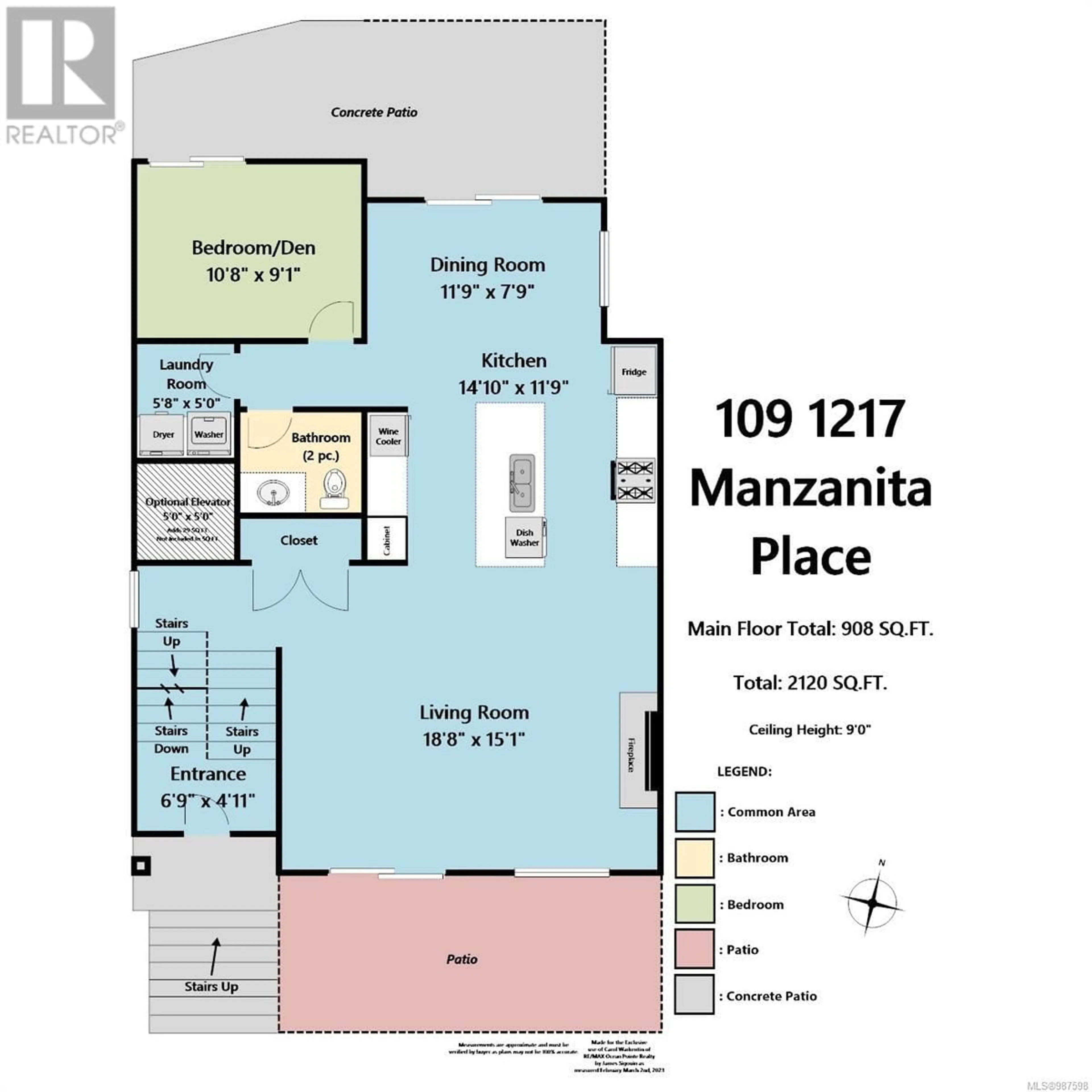 Floor plan for 109 1217 Manzanita Pl, Nanaimo British Columbia V9T0L7