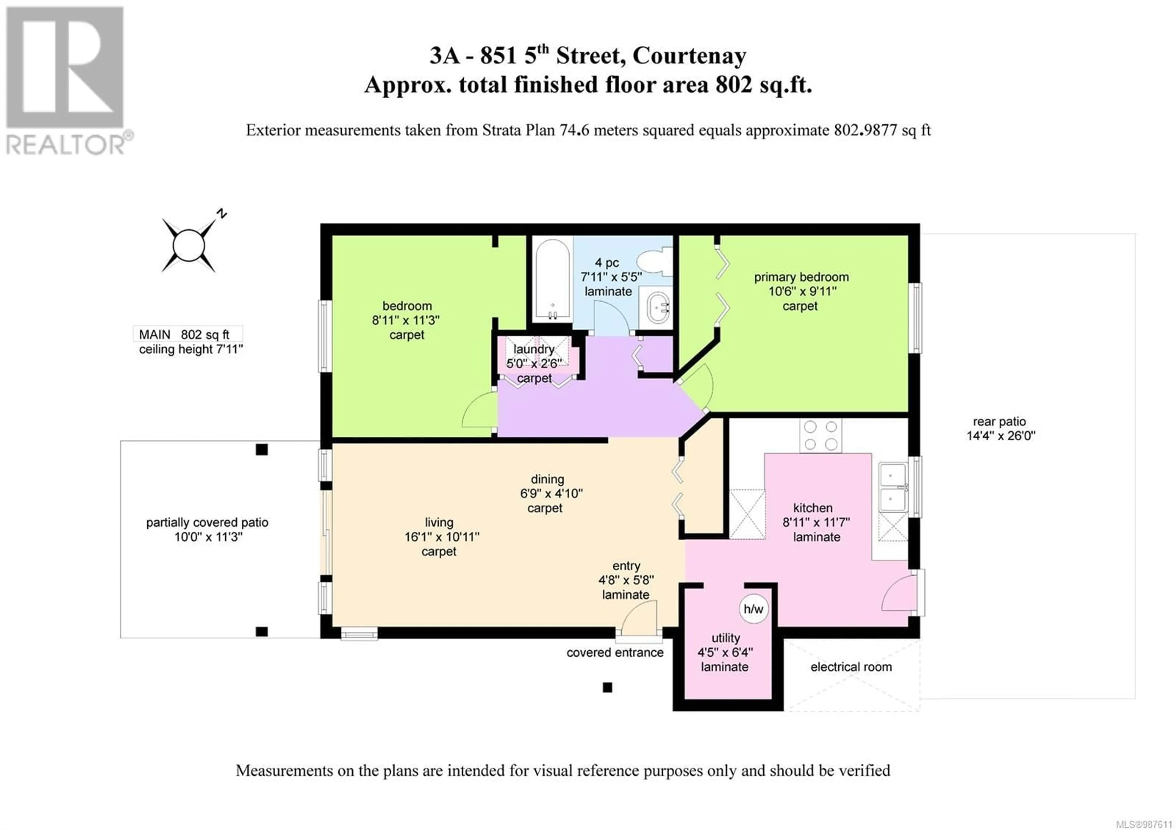 Floor plan for 3A 851 5th St, Courtenay British Columbia V9N1K8