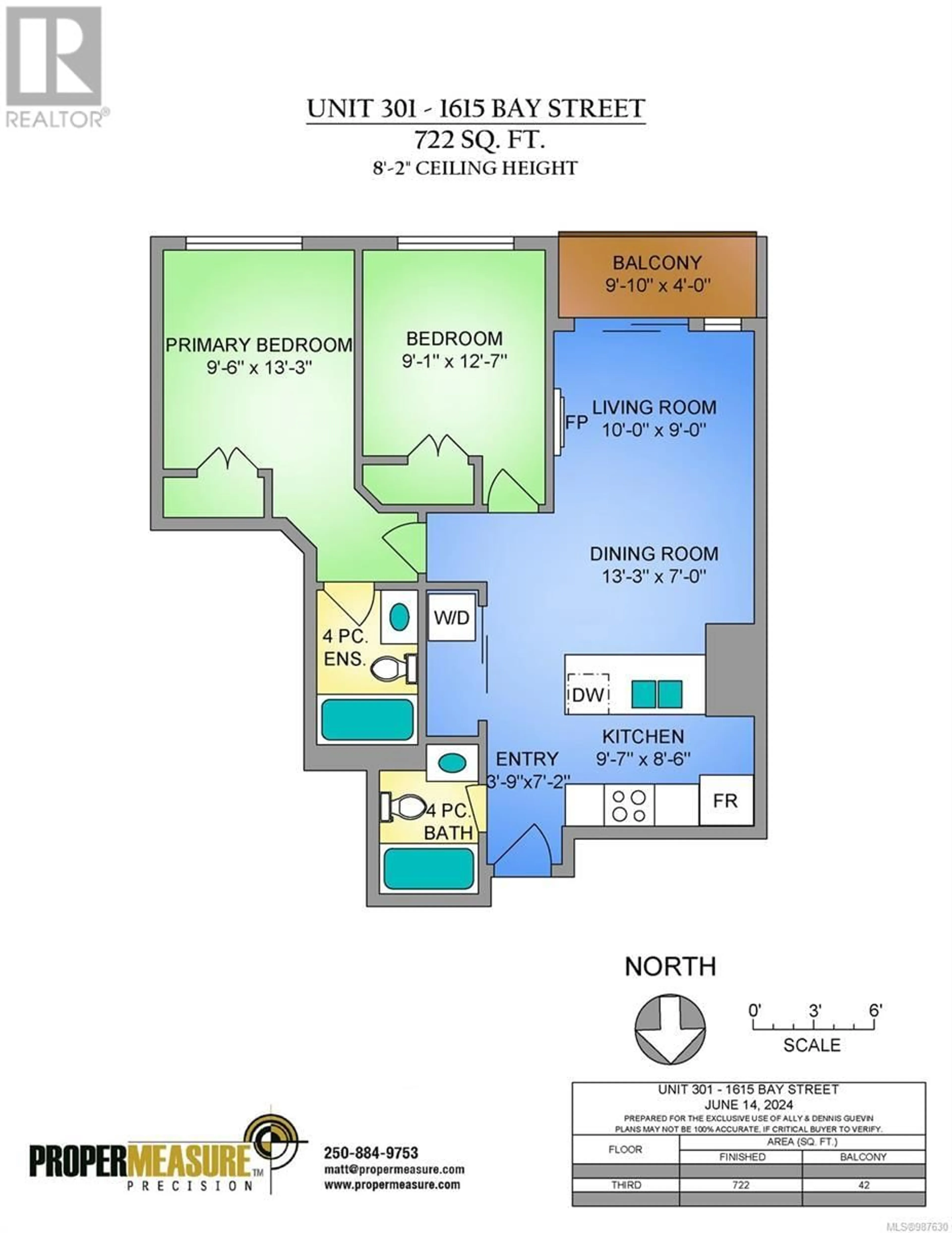 Floor plan for 301 1615 Bay St, Victoria British Columbia V8R2B7