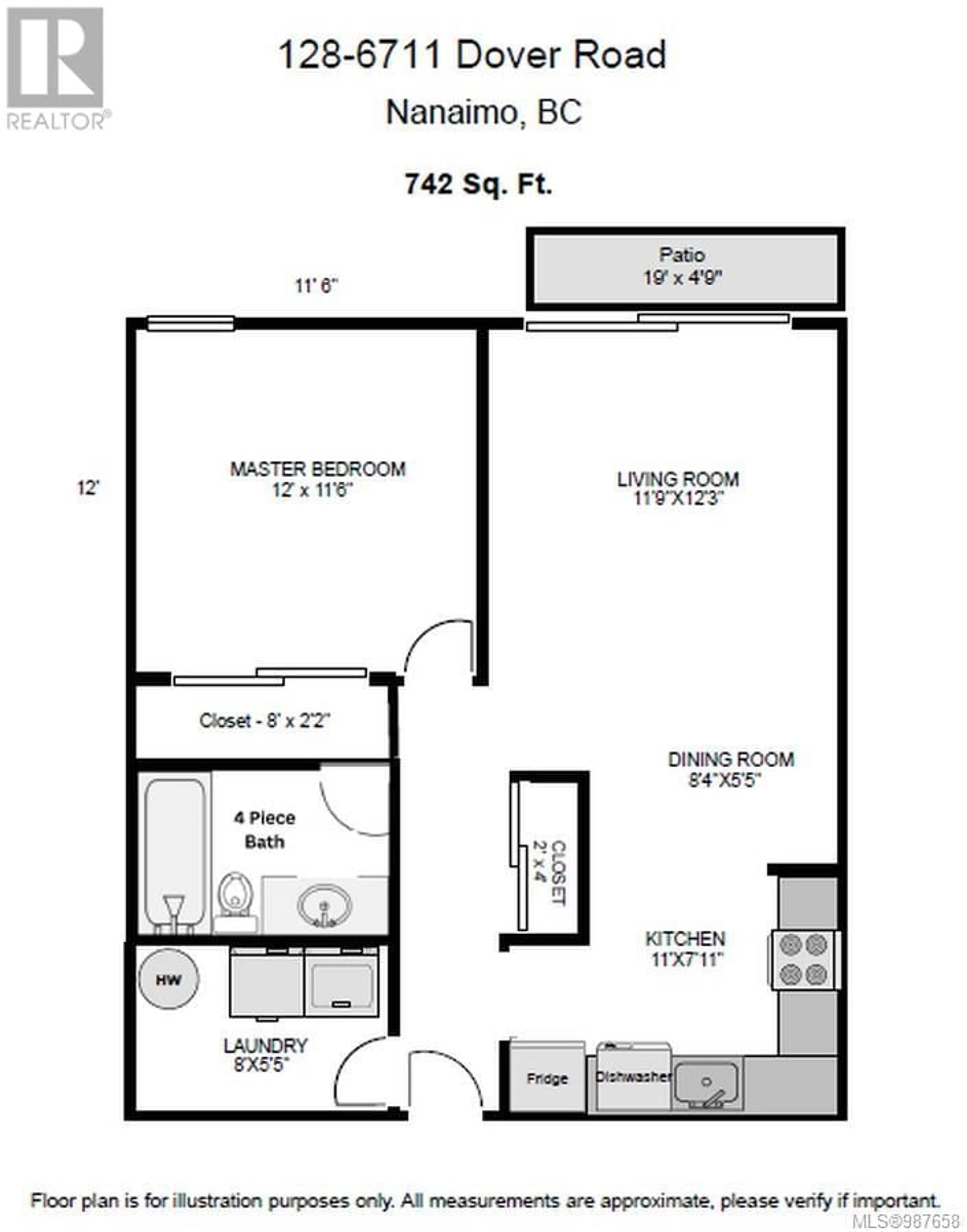 Floor plan for 128 6711 Dover Rd, Nanaimo British Columbia V9V1L9