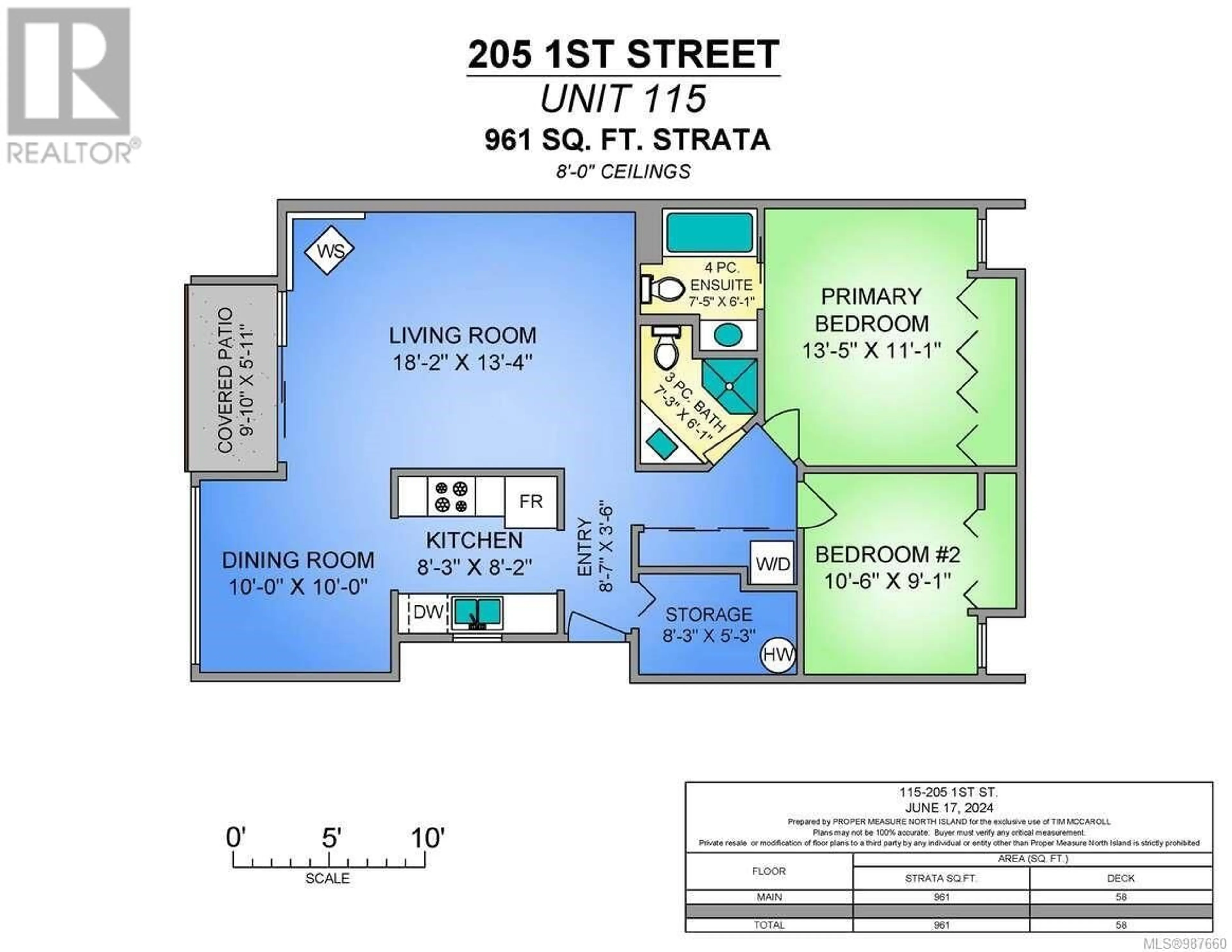 Floor plan for 115 205 1st St, Courtenay British Columbia V9N1A5