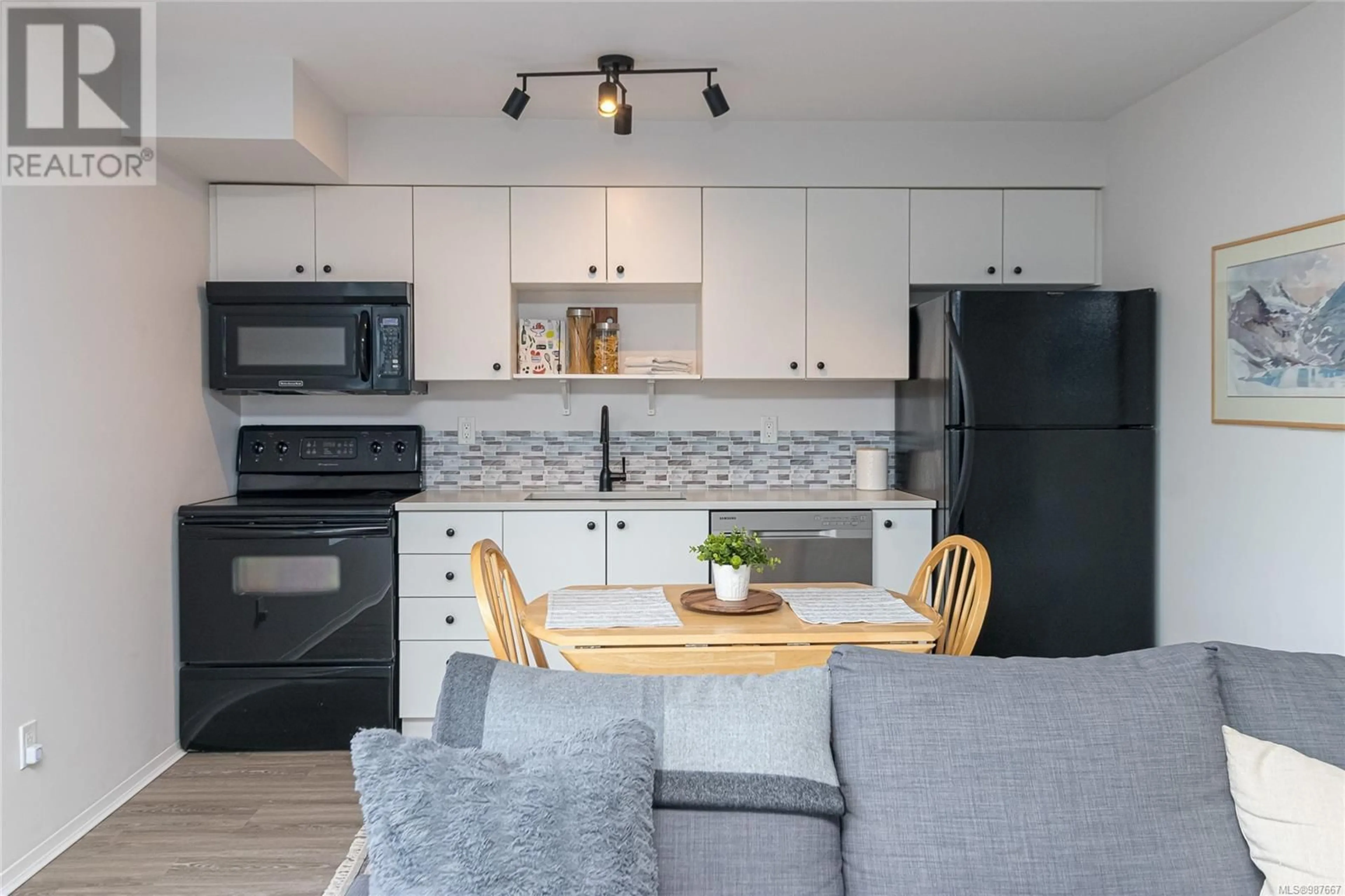 Open concept kitchen, unknown for 303 932 Johnson St, Victoria British Columbia V8V3N4