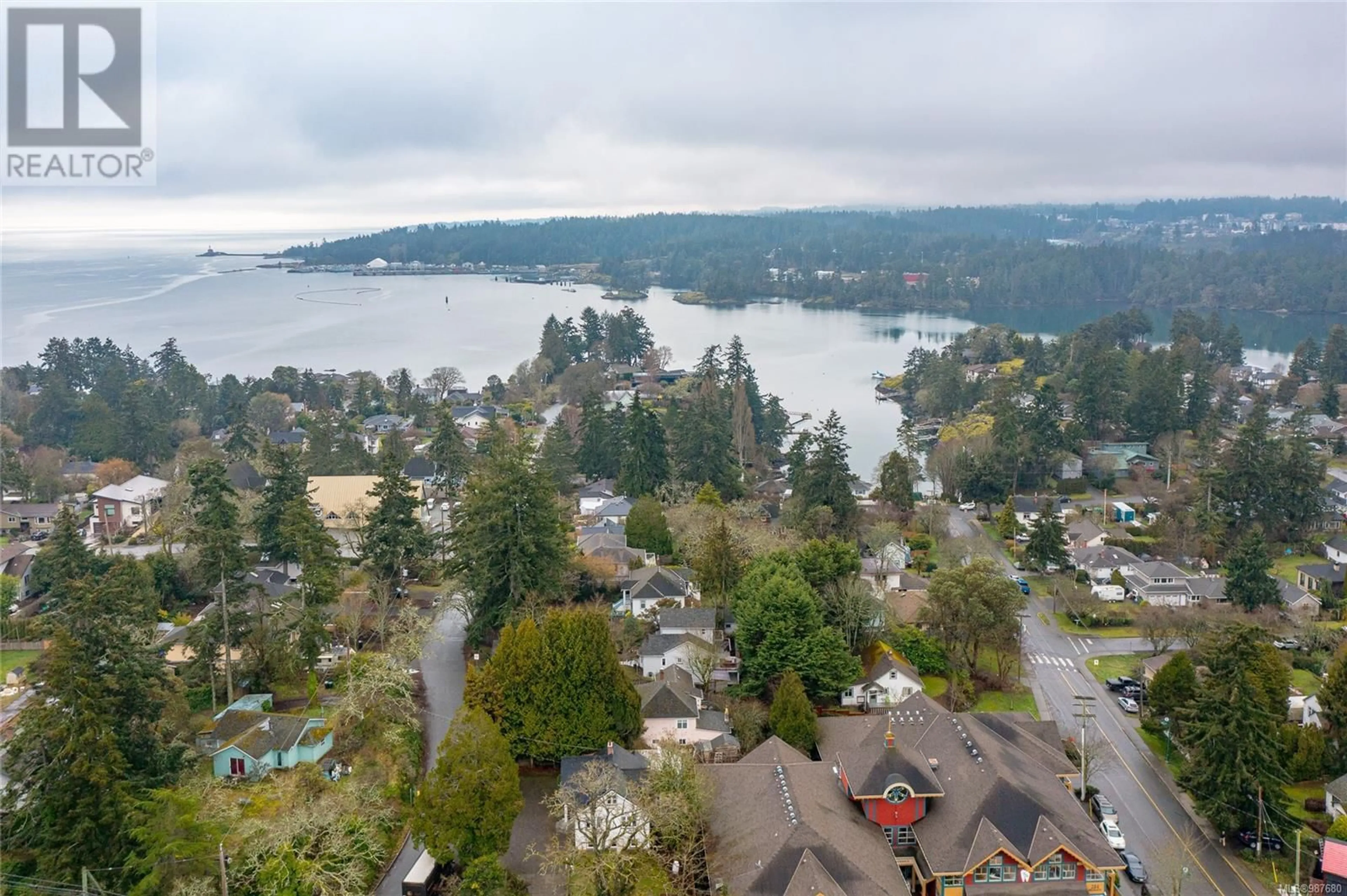 A pic from outside/outdoor area/front of a property/back of a property/a pic from drone, water/lake/river/ocean view for 285 Stewart Ave, View Royal British Columbia V9B1R3