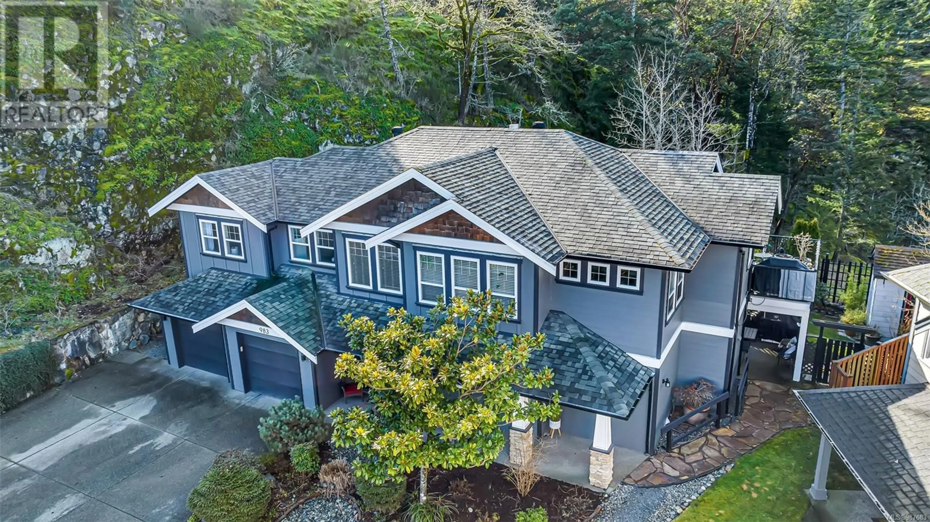 A pic from outside/outdoor area/front of a property/back of a property/a pic from drone, street for 983 Alumroot Close, Langford British Columbia V9C4M8