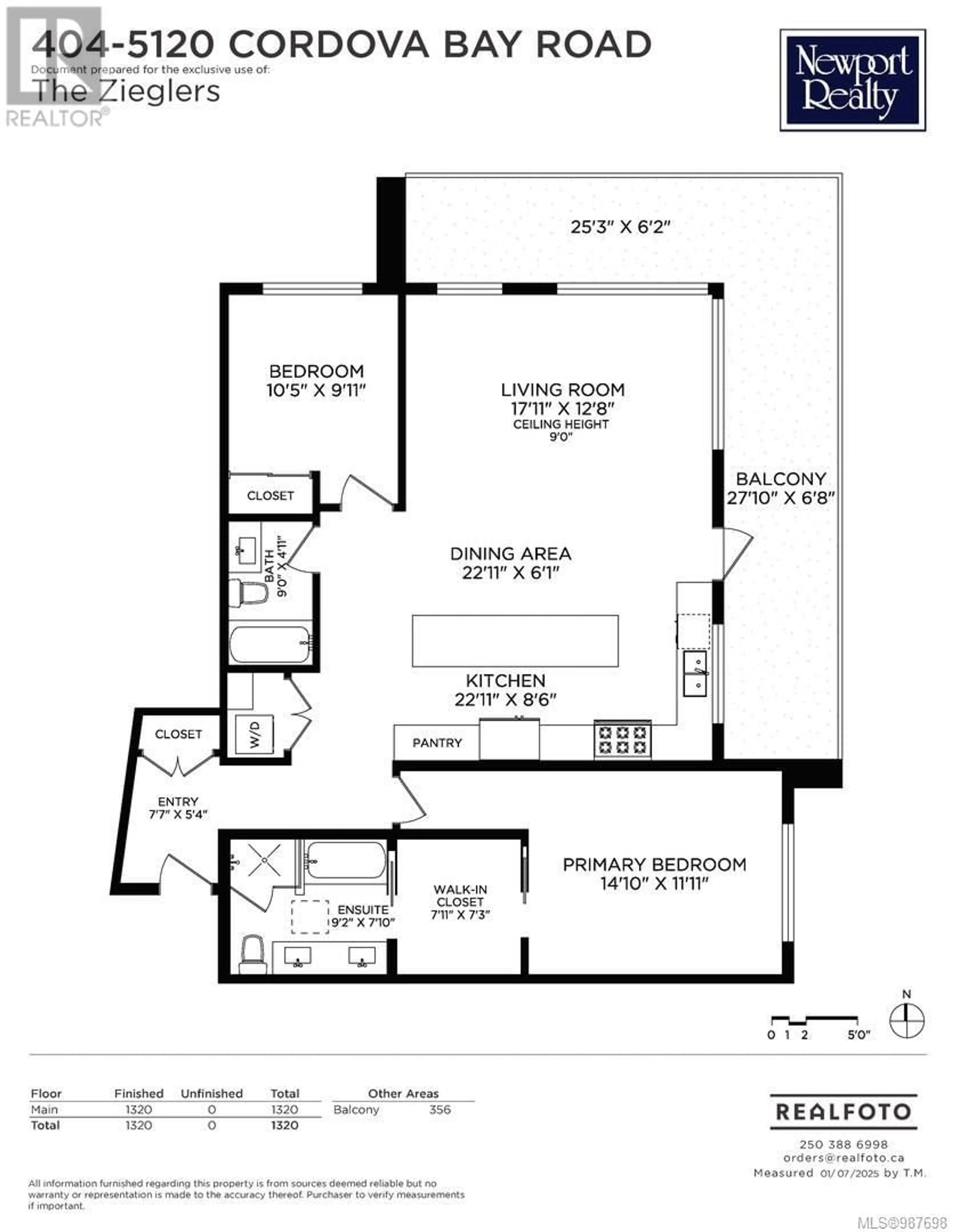 Floor plan for 404 5120 Cordova Bay Rd, Saanich British Columbia V8Y2K5