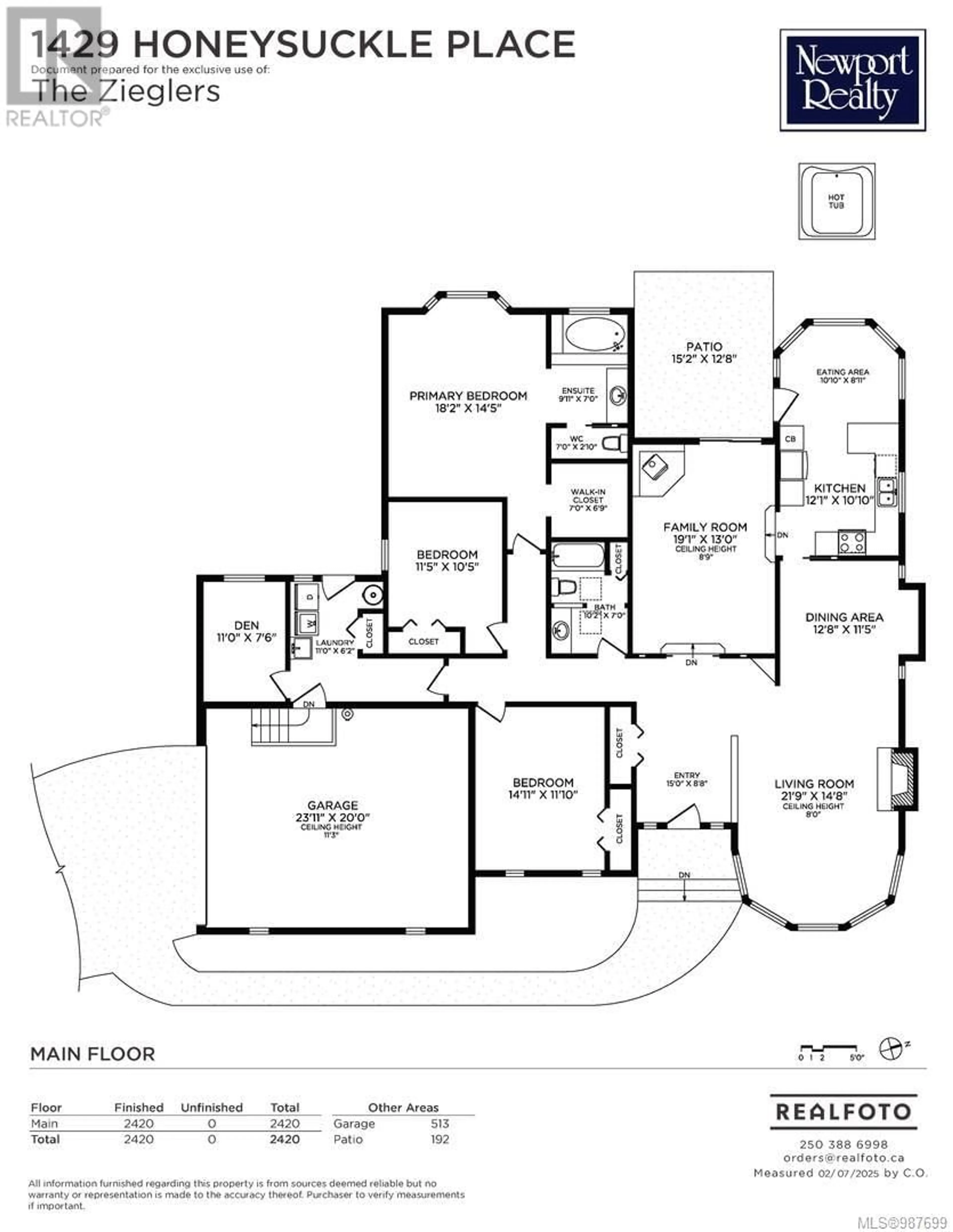 Floor plan for 1429 HONEYSUCKLE PLACE, North Saanich British Columbia V8L5J8