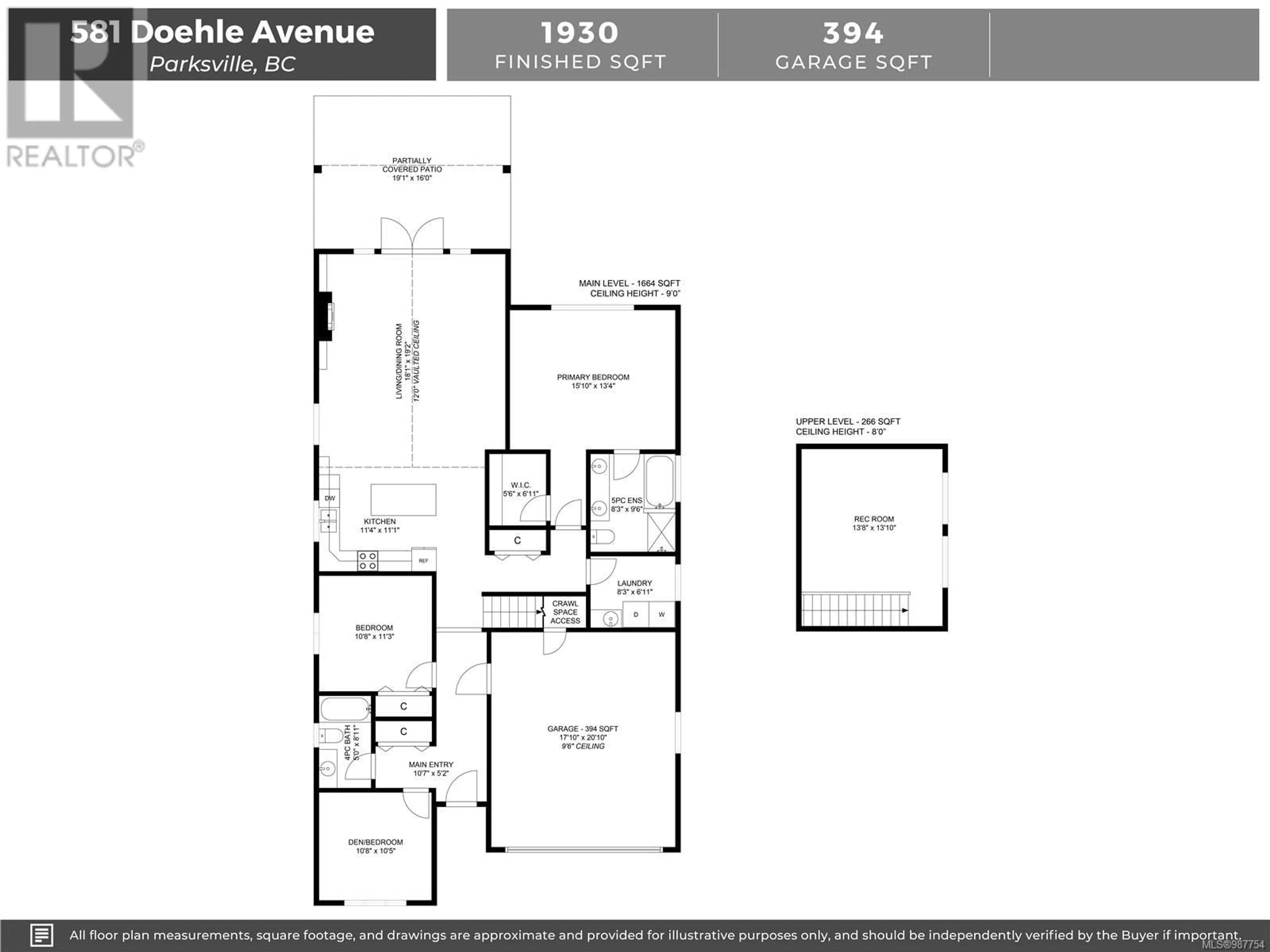 Floor plan for 581 DOEHLE AVENUE, Parksville British Columbia V9P1A3