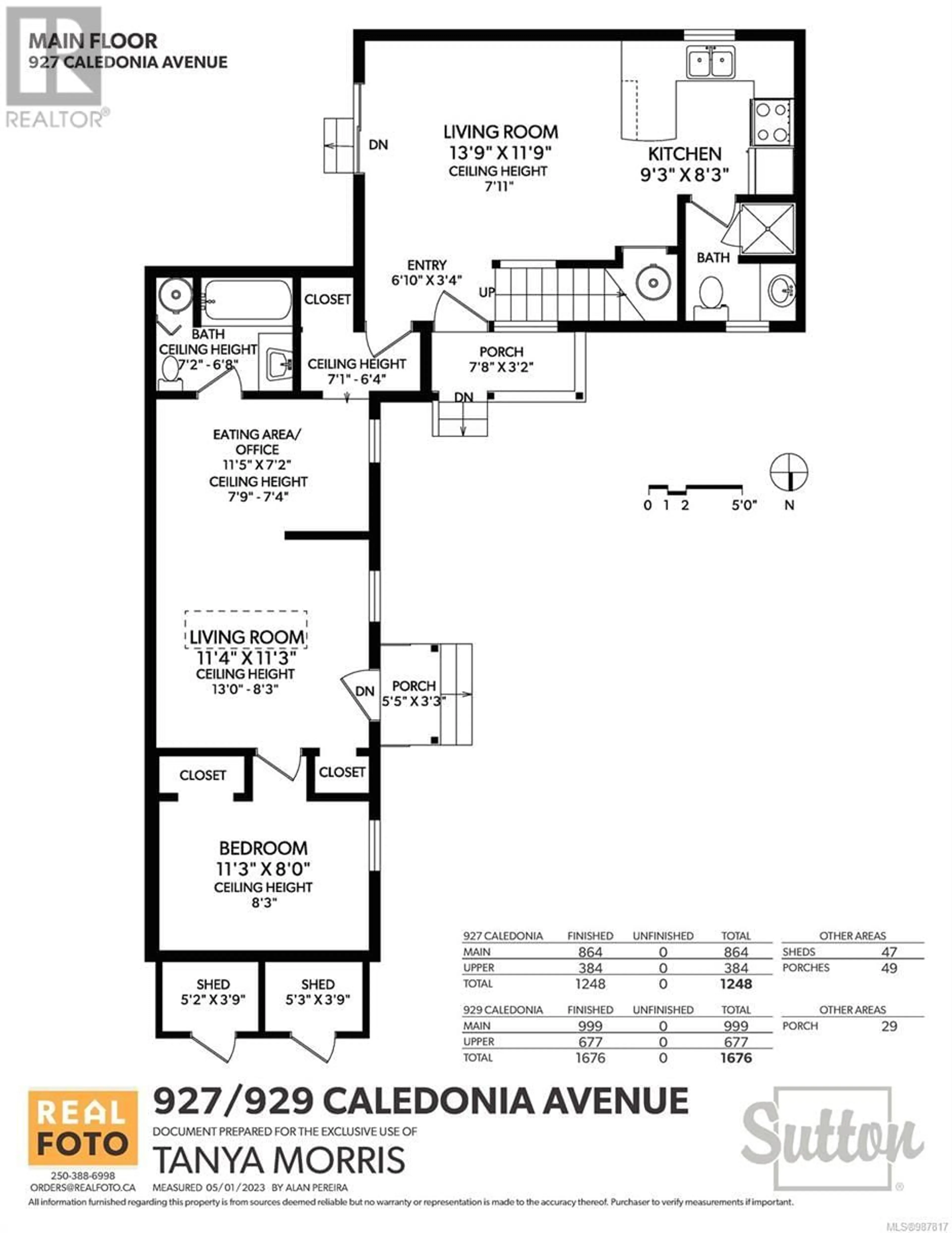 Floor plan for 927/929 Caledonia Ave, Victoria British Columbia V8T1E7