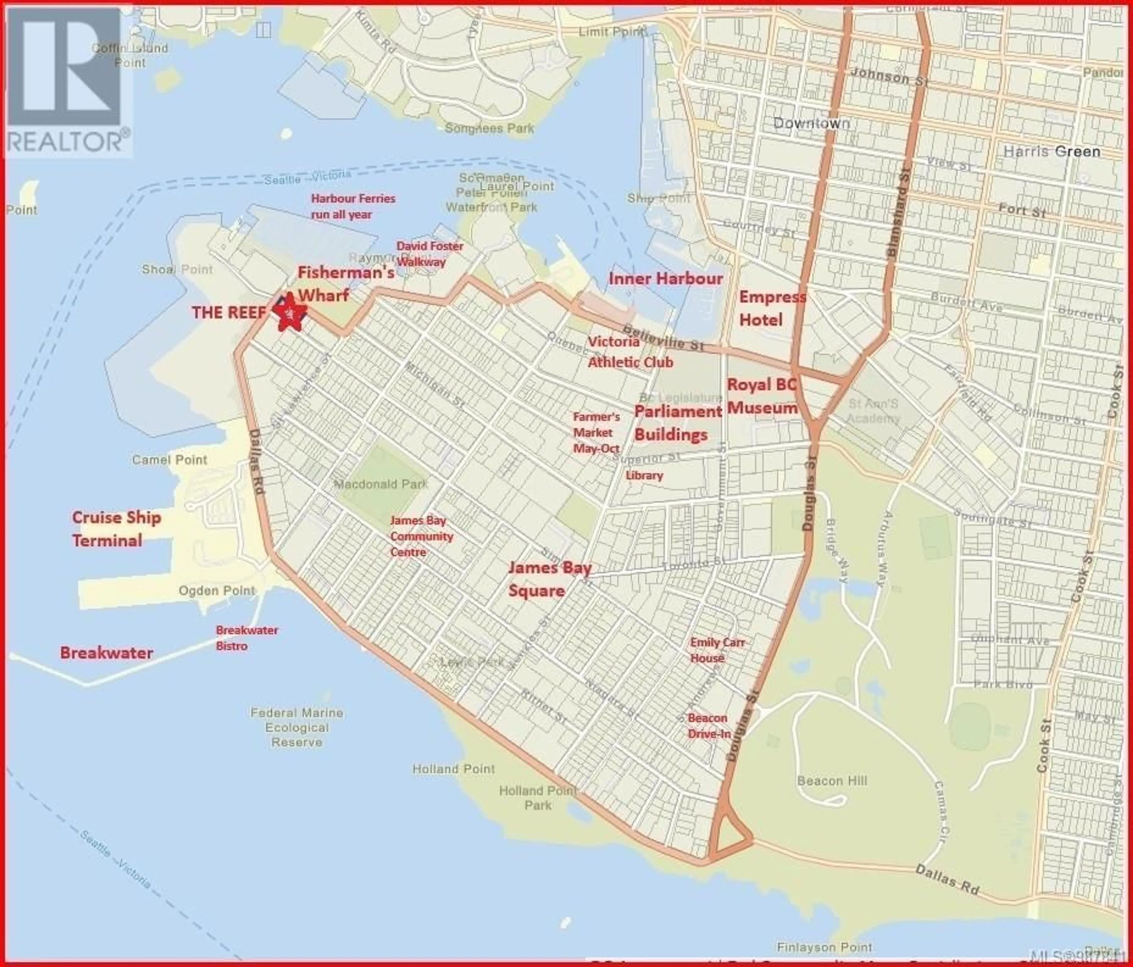 Picture of a map for PH10 21 ERIE St, Victoria British Columbia V8V5A8