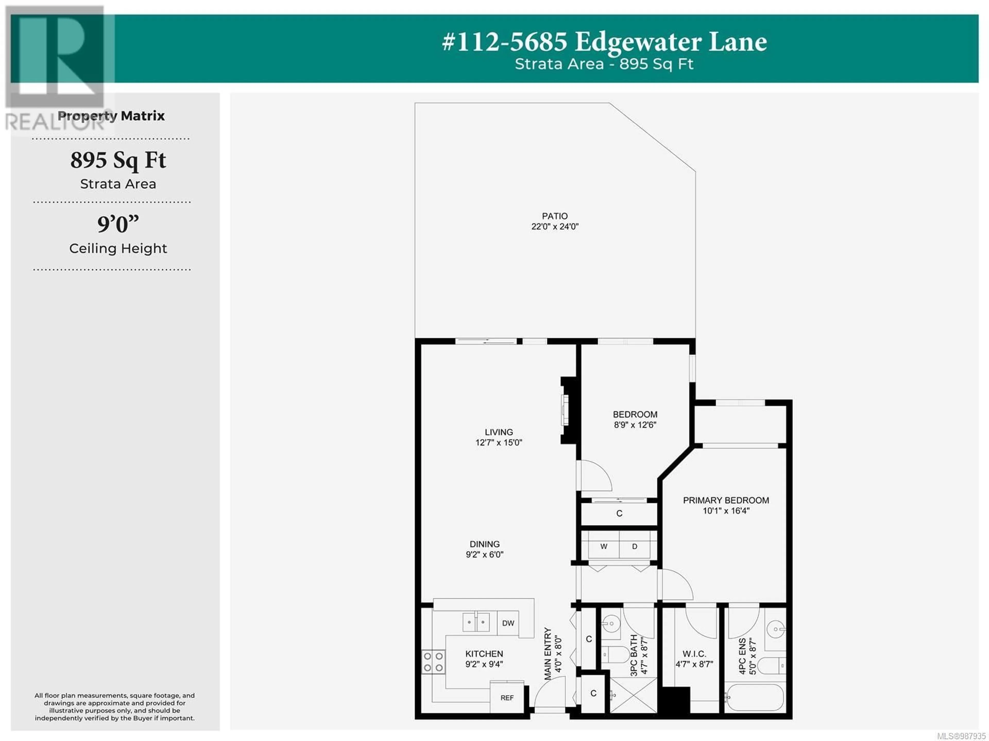 Floor plan for 112 5685 Edgewater Lane, Nanaimo British Columbia V9T6K3