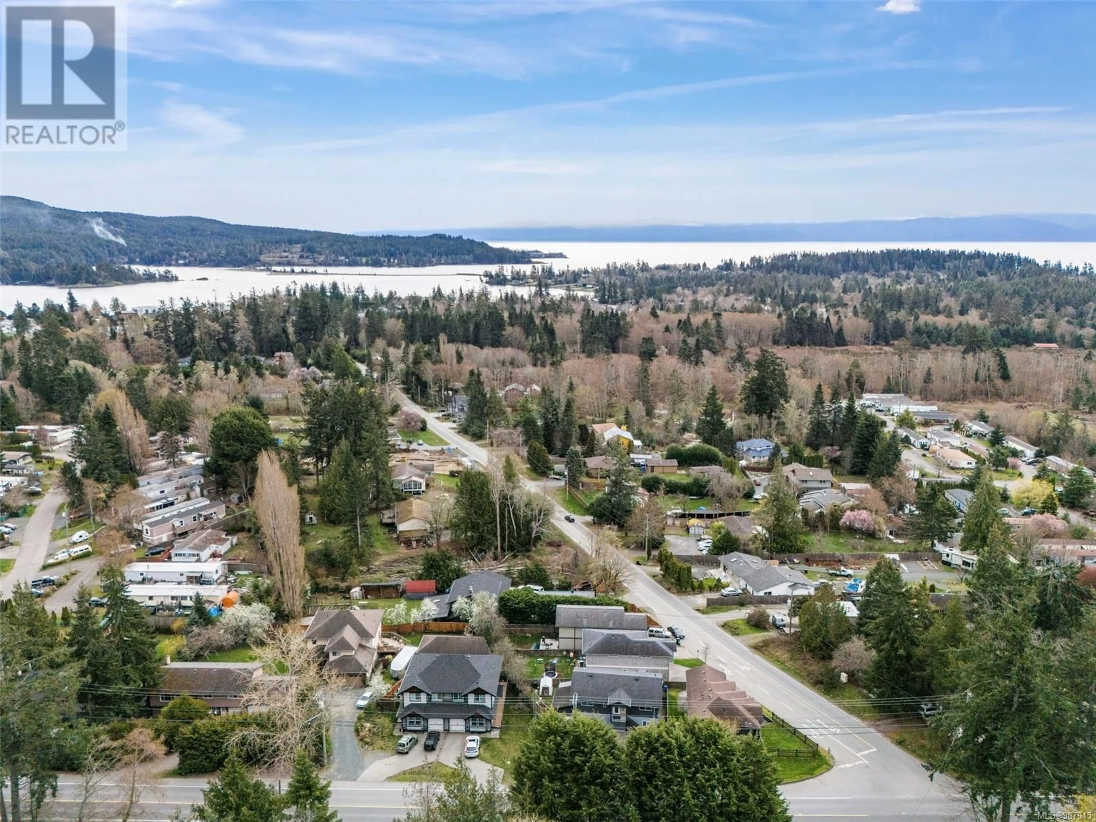 A pic from outside/outdoor area/front of a property/back of a property/a pic from drone, water/lake/river/ocean view for 2095 Maple Ave S, Sooke British Columbia V9Z0N8