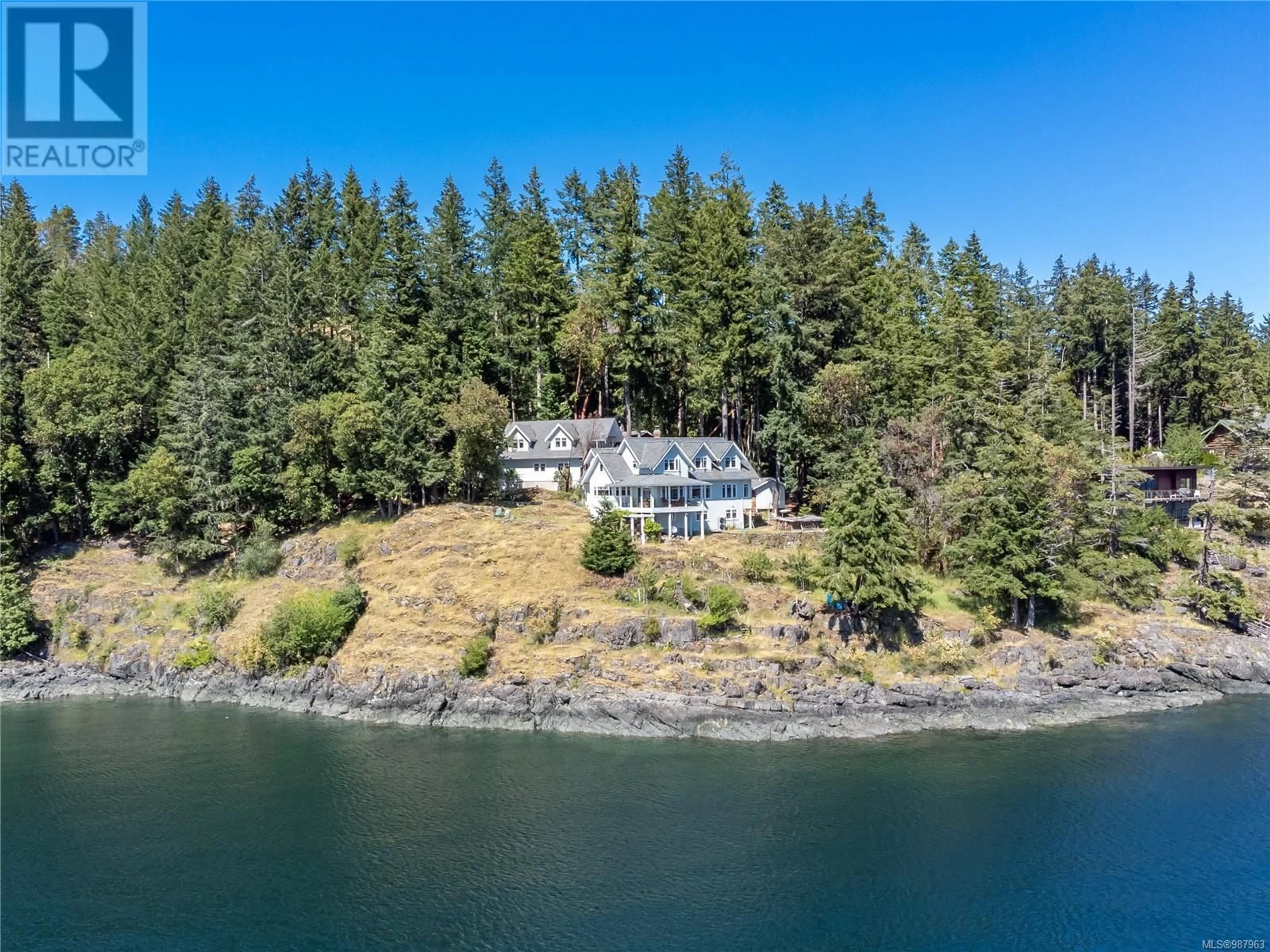 A pic from outside/outdoor area/front of a property/back of a property/a pic from drone, water/lake/river/ocean view for 1380 UPSHUR ROAD, Quadra Island British Columbia V0P1H0