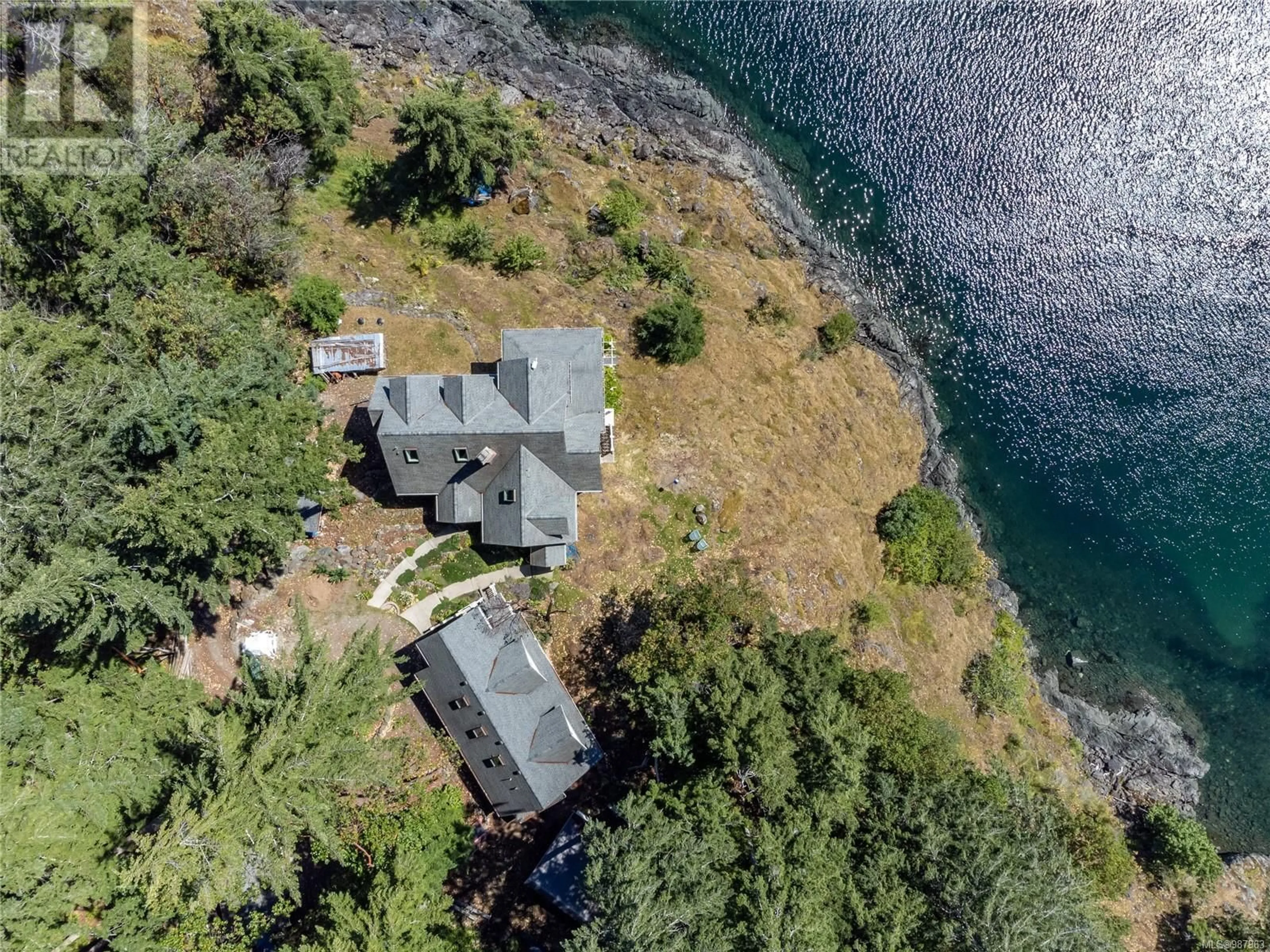 A pic from outside/outdoor area/front of a property/back of a property/a pic from drone, water/lake/river/ocean view for 1380 UPSHUR ROAD, Quadra Island British Columbia V0P1H0