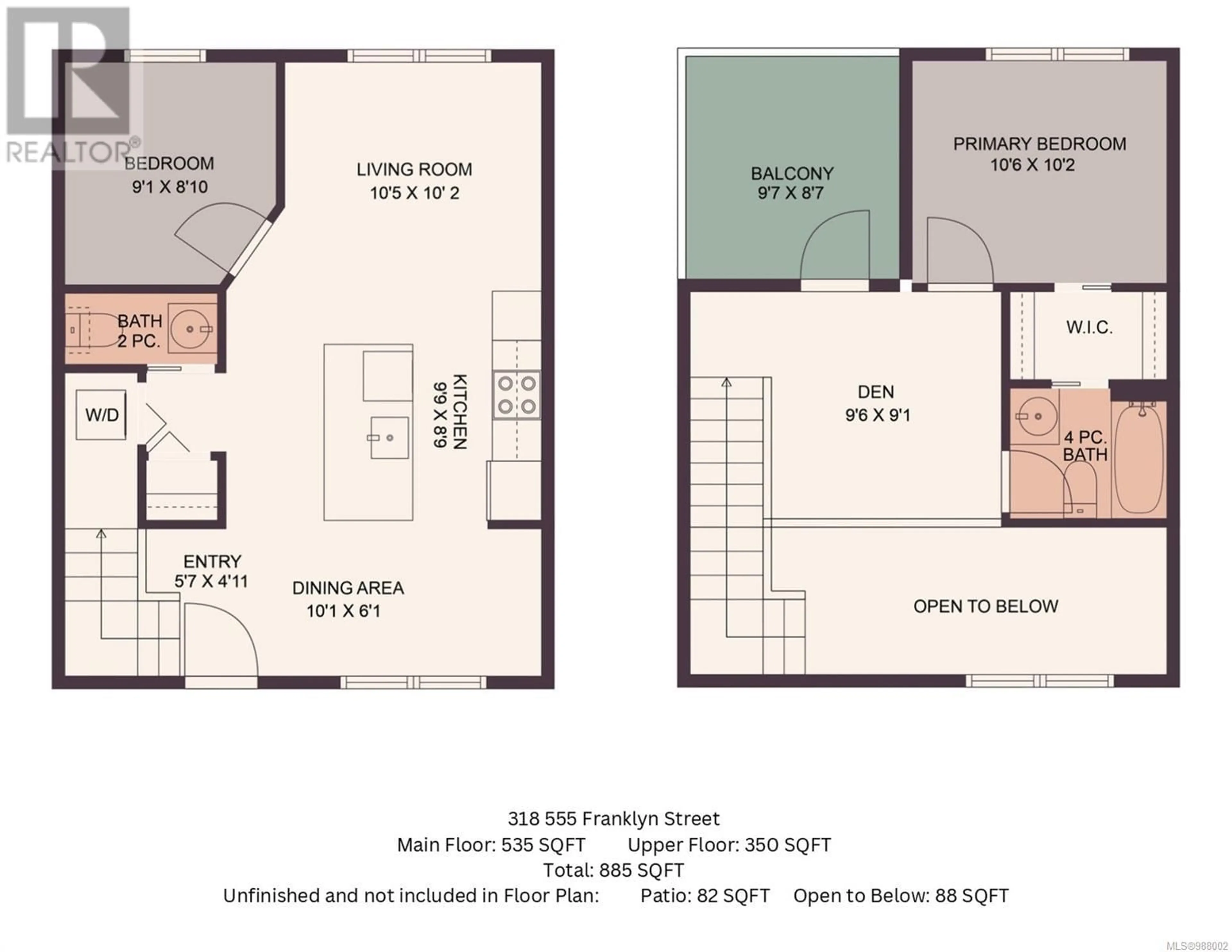 Floor plan for 318 555 Franklyn St, Nanaimo British Columbia V9R2X9