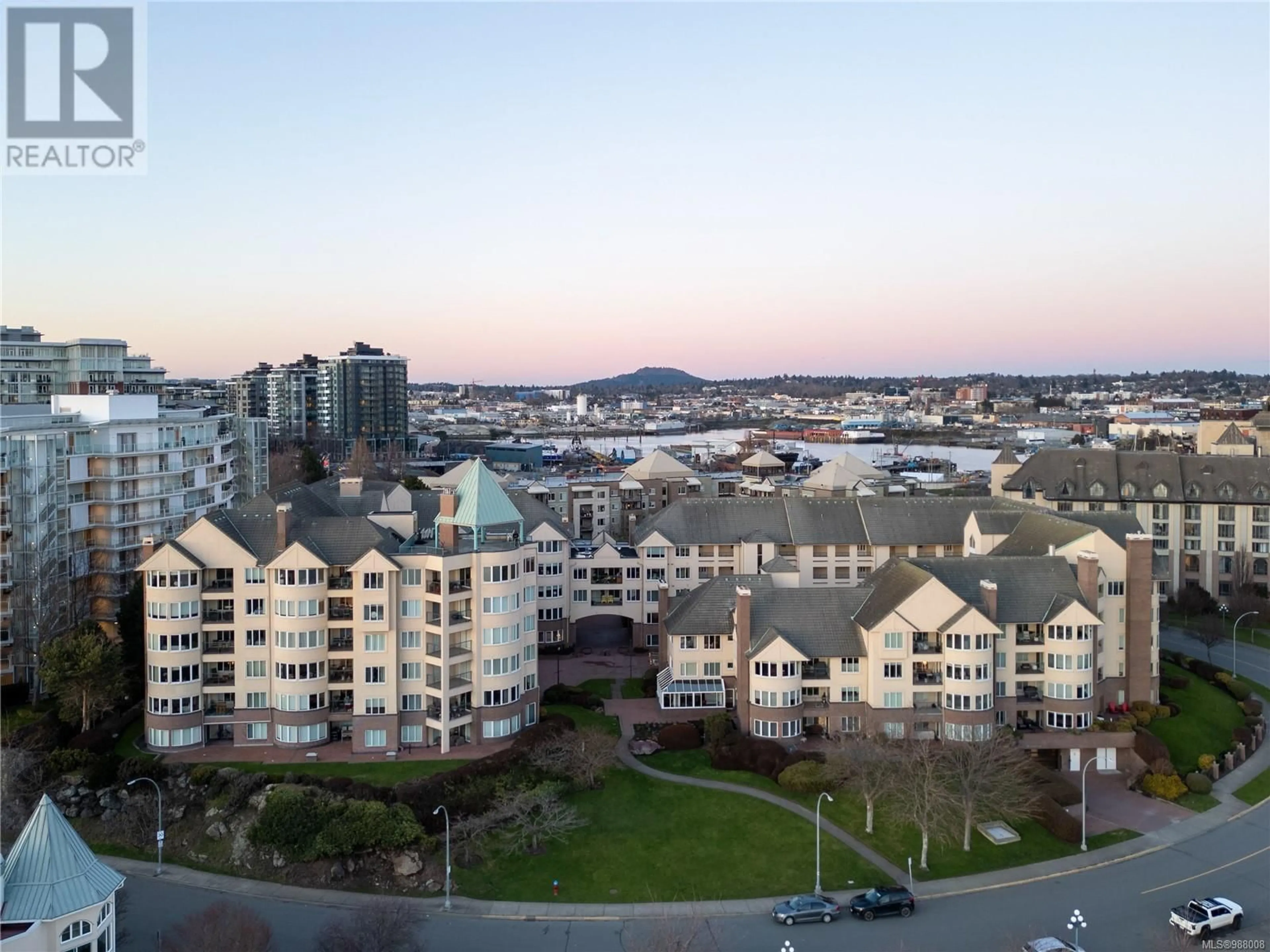 A pic from outside/outdoor area/front of a property/back of a property/a pic from drone, city buildings view from balcony for 414 50 Songhees Rd, Victoria British Columbia V9A7J4