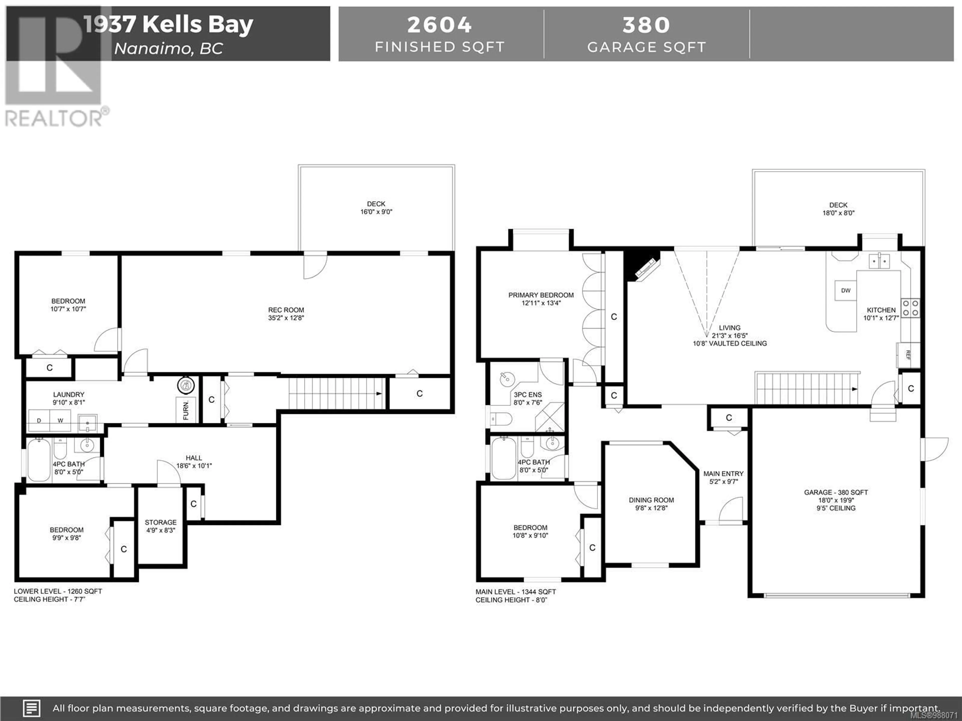 Floor plan for 1937 Kells Bay, Nanaimo British Columbia V9X1H1