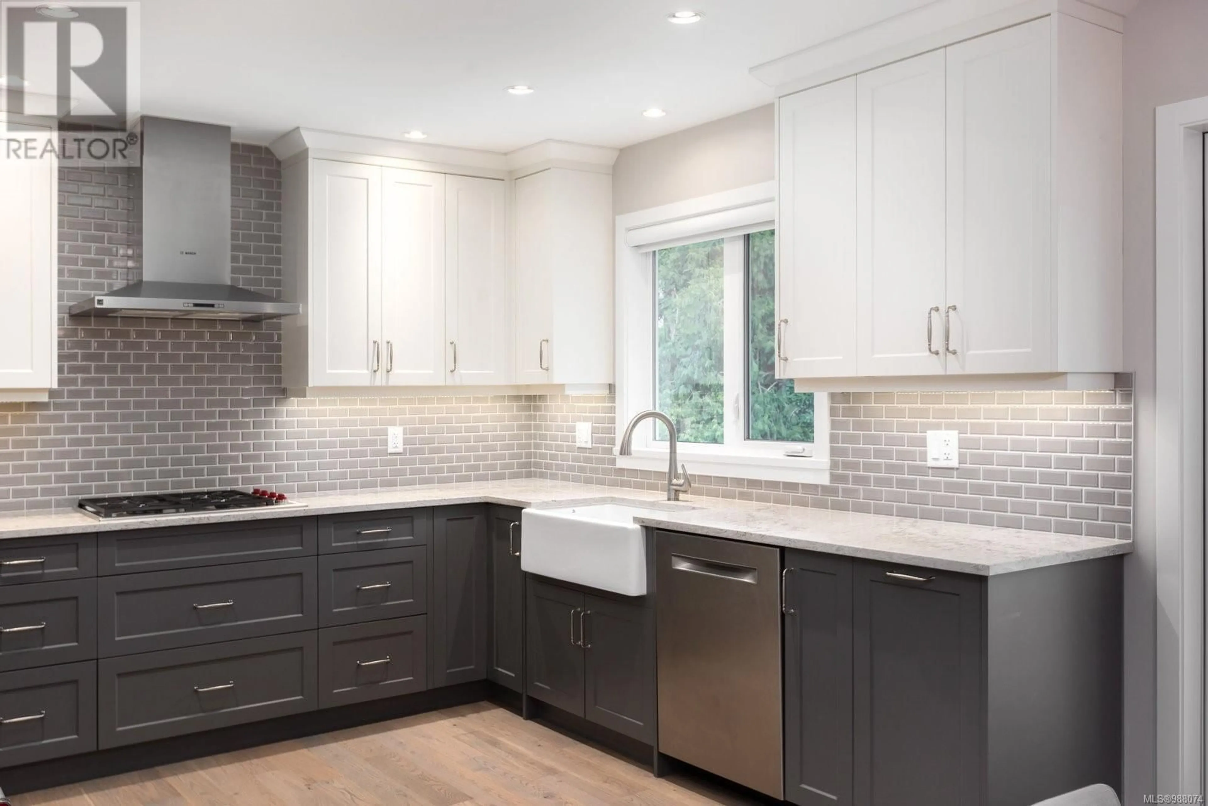 Contemporary kitchen, ceramic/tile floor for 1936 Llewellyn Pl, North Saanich British Columbia V8L1G5