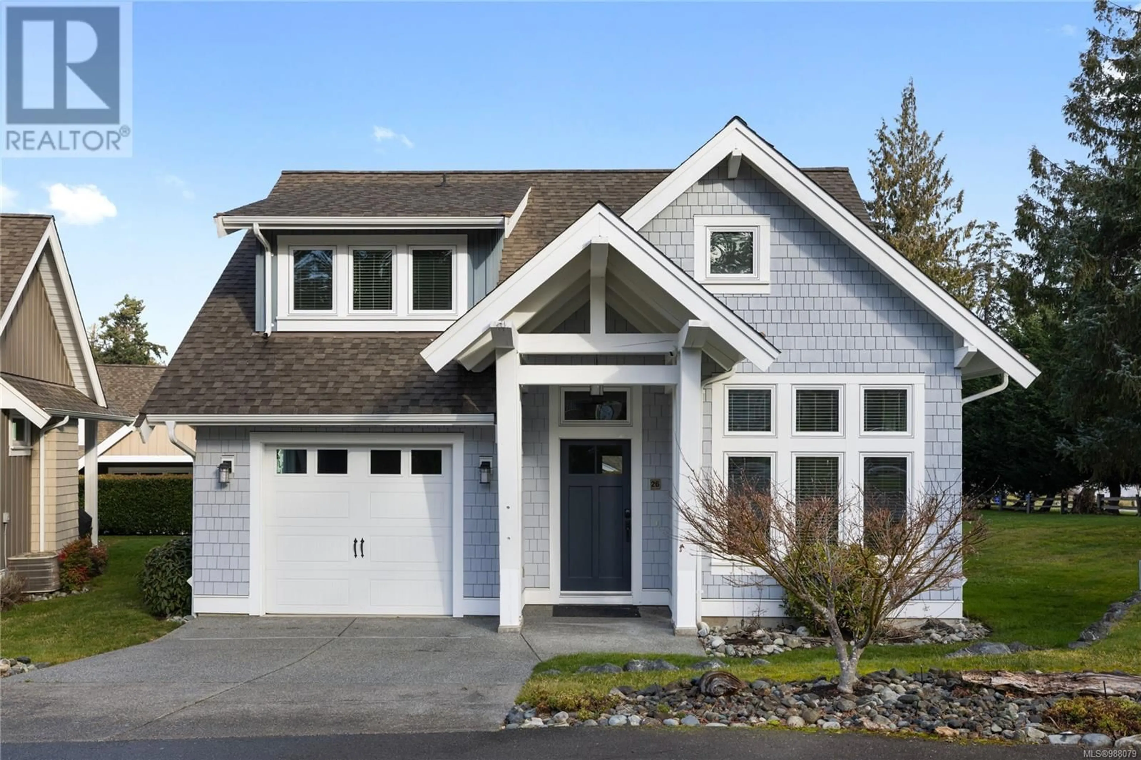 Home with vinyl exterior material, street for 26 - 5251 ISLAND HIGHWAY WEST, Qualicum Beach British Columbia V9K2C1