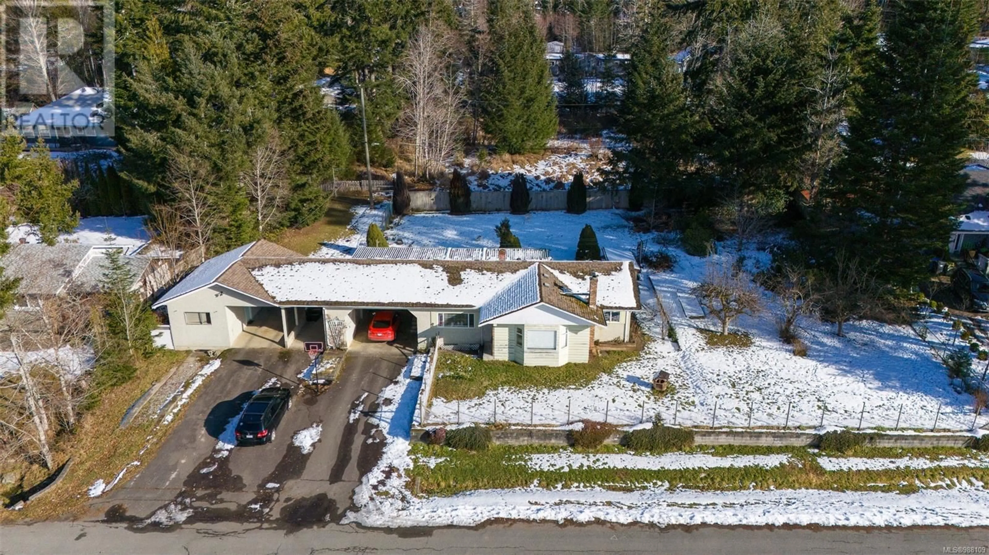 A pic from outside/outdoor area/front of a property/back of a property/a pic from drone, street for 3555 Gagne Rd, Port Alberni British Columbia V9Y7M4