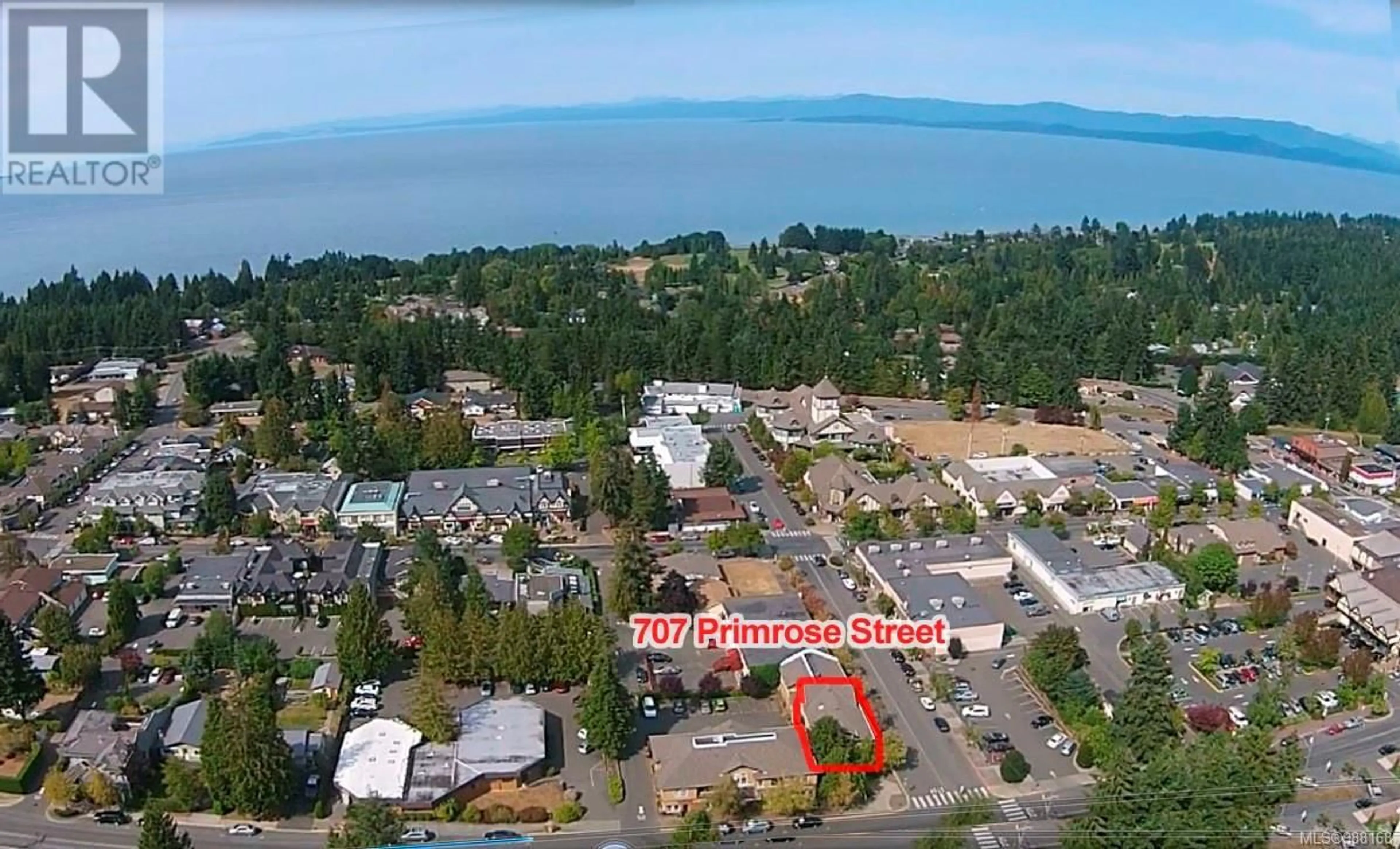 A pic from outside/outdoor area/front of a property/back of a property/a pic from drone, water/lake/river/ocean view for 7 707 Primrose St, Qualicum Beach British Columbia V9K2K1