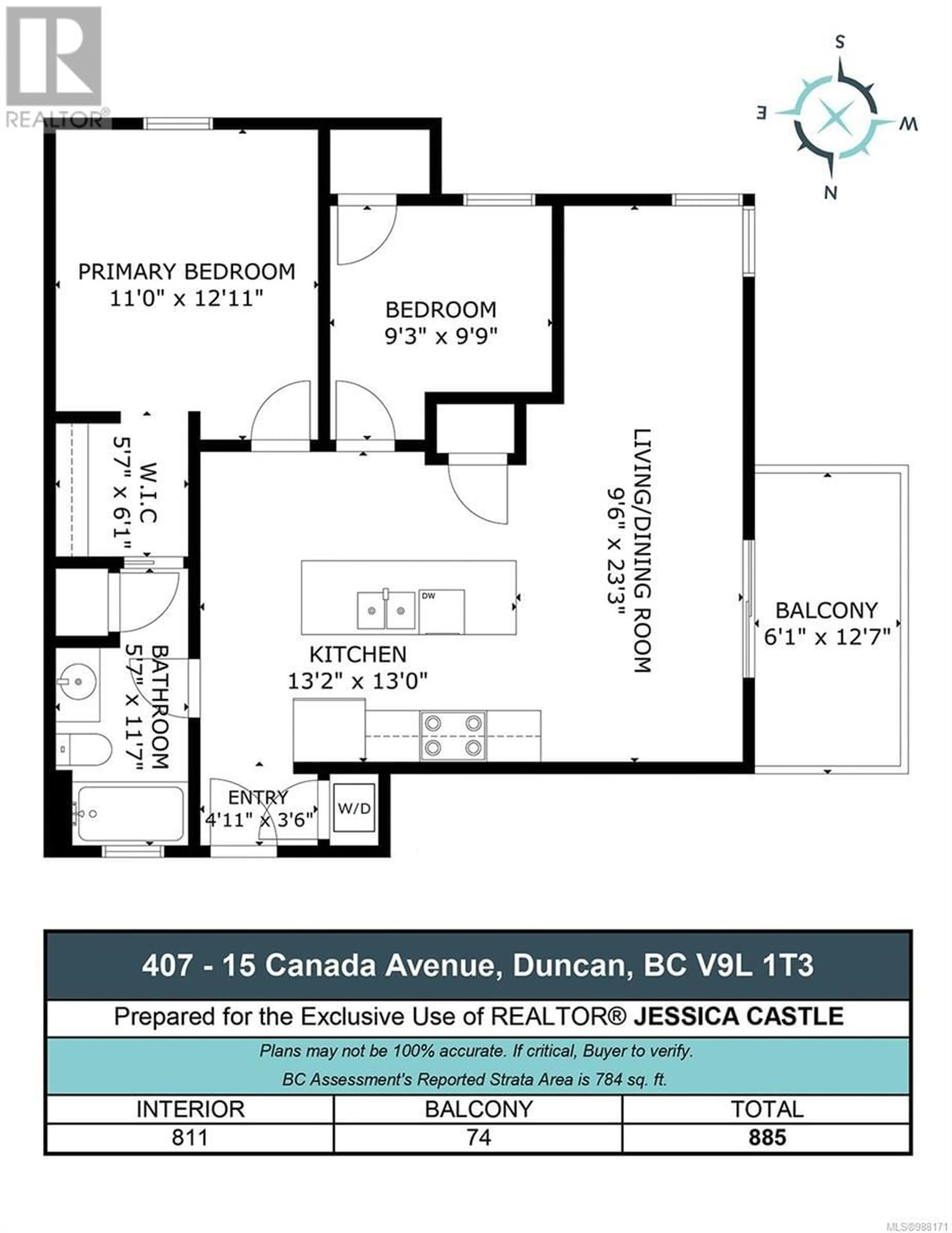 Floor plan for 407 15 Canada Ave, Duncan British Columbia V9L1T3