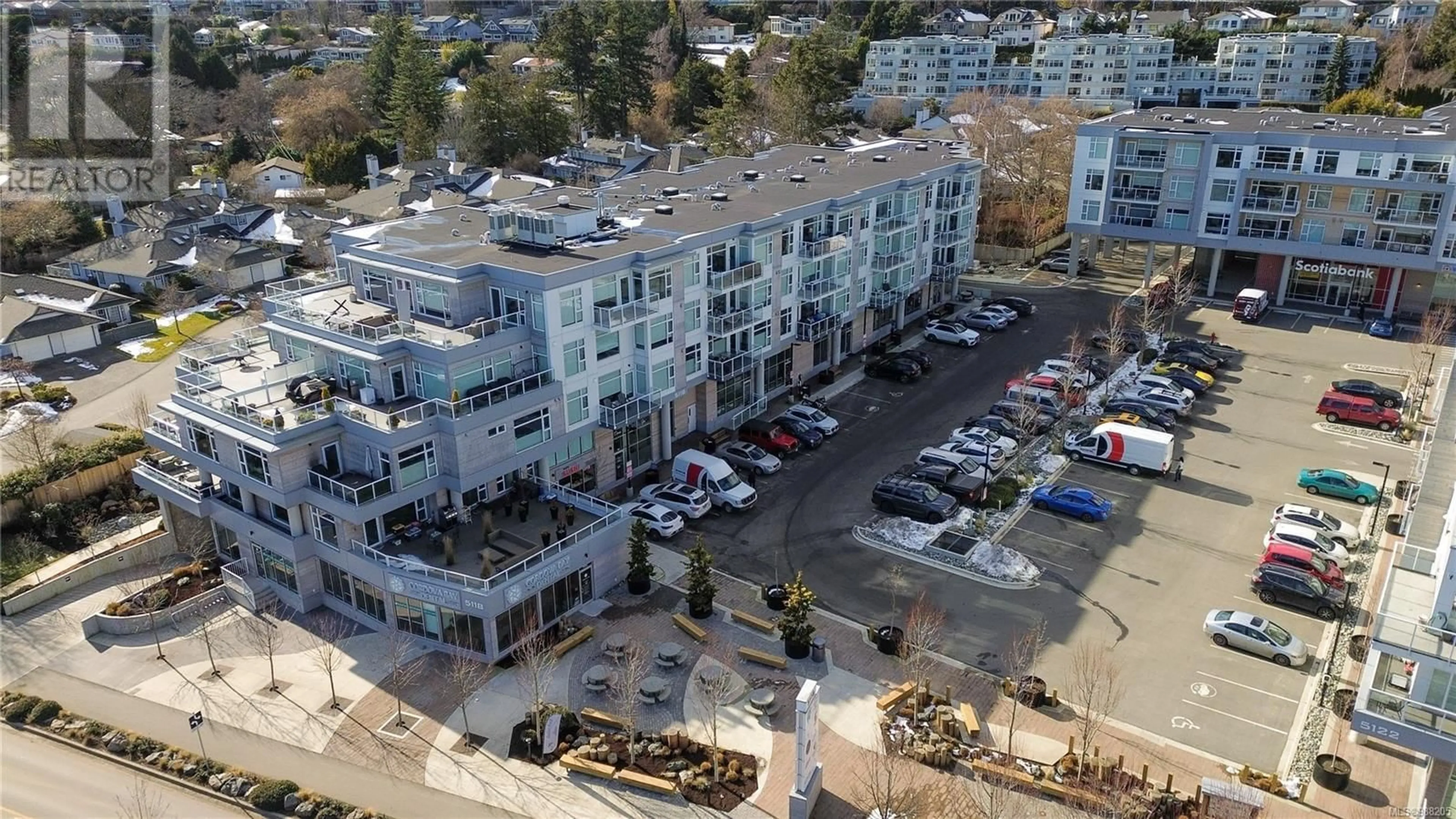 A pic from outside/outdoor area/front of a property/back of a property/a pic from drone, city buildings view from balcony for 208 5118 Cordova Bay Rd, Saanich British Columbia V8X1R1