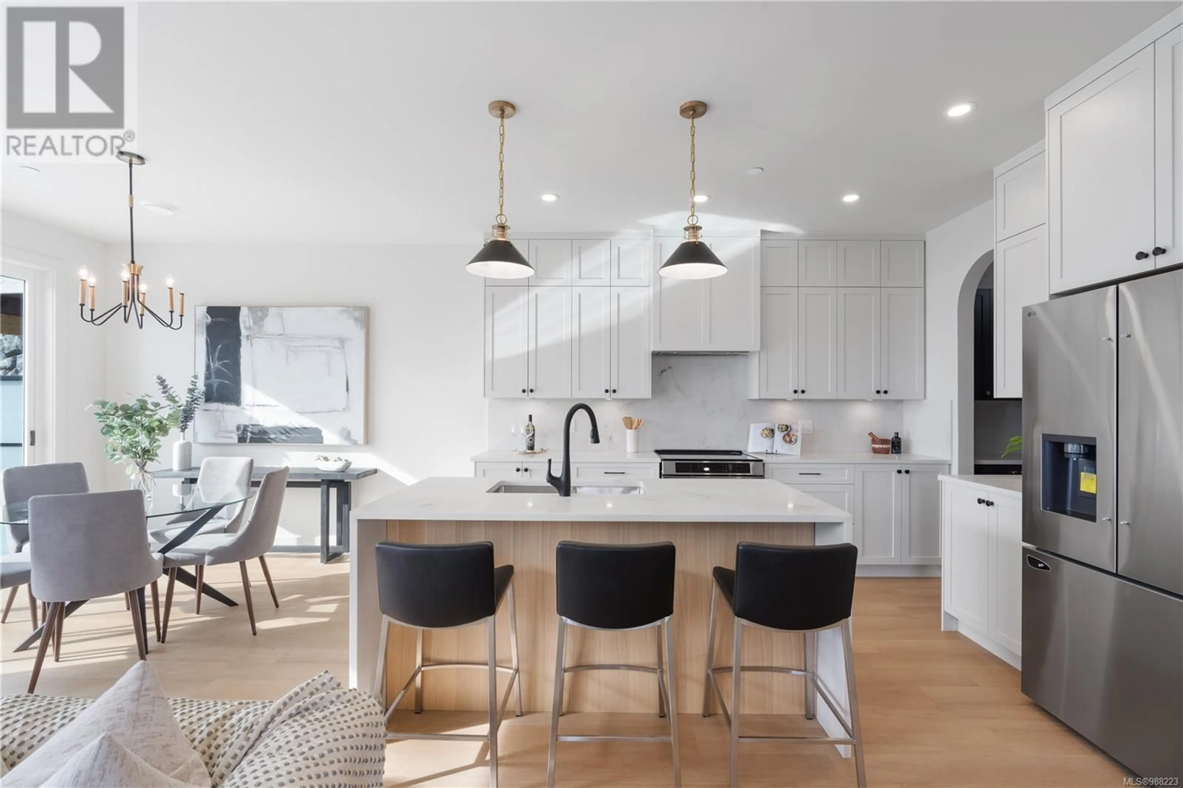 Contemporary kitchen, ceramic/tile floor for 7055 BRAILSFORD PLACE, Sooke British Columbia V9Z1R2