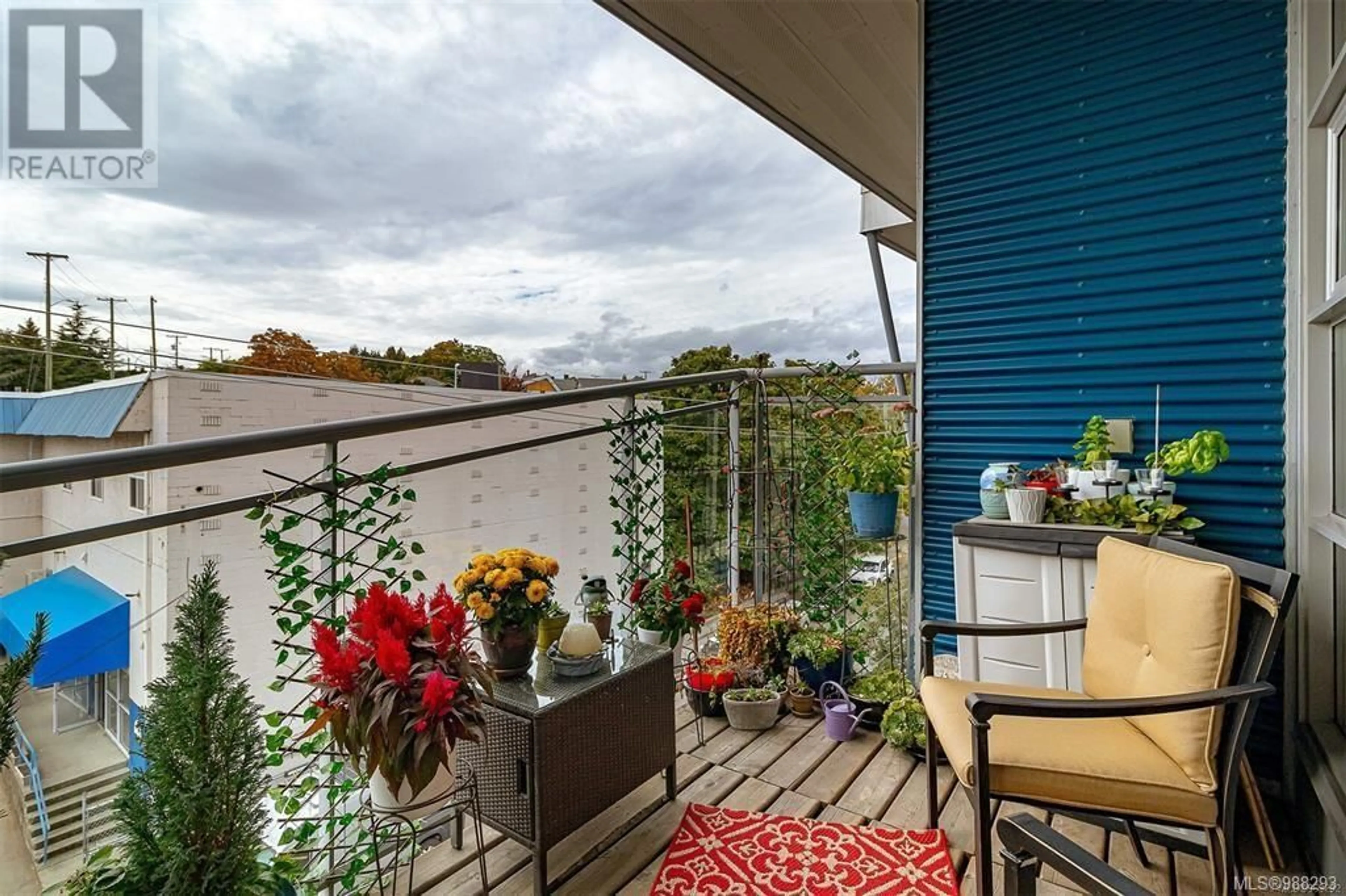 Balcony in the apartment, water/lake/river/ocean view for 413 797 Tyee Rd, Victoria British Columbia V9A7R4