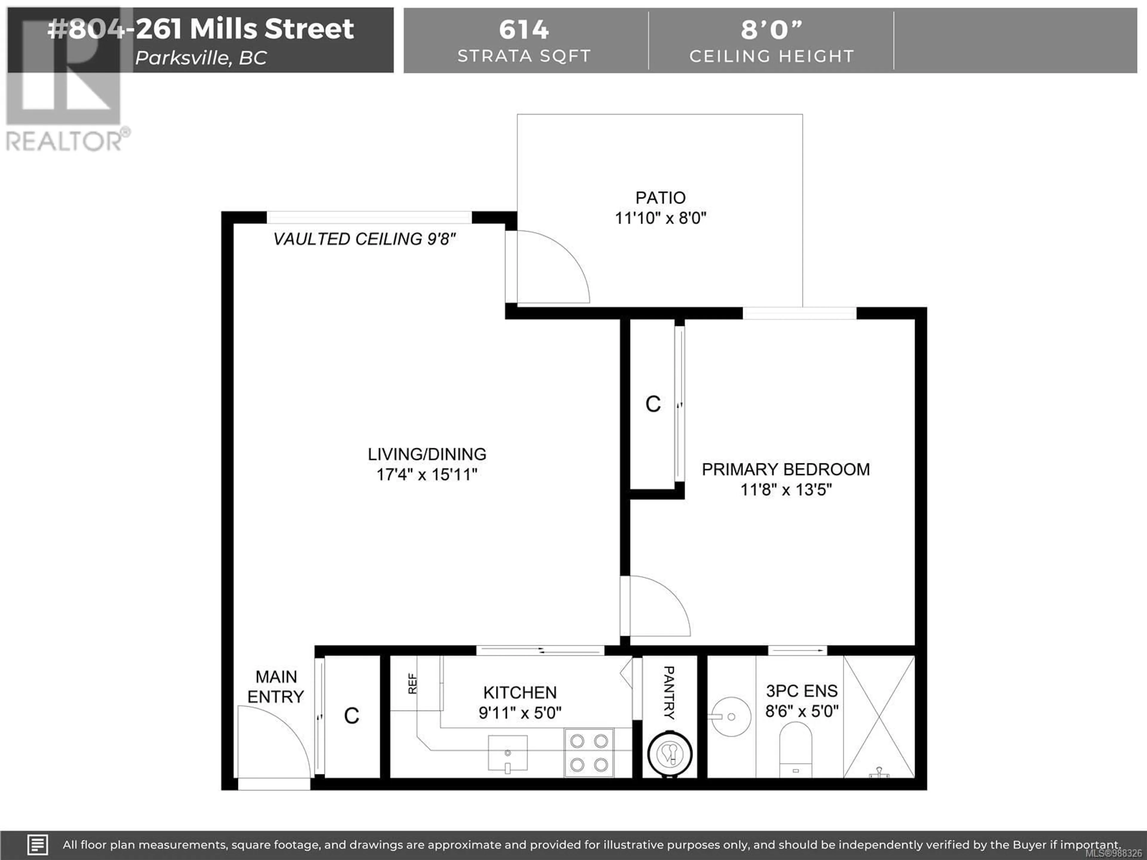 Floor plan for 804 261 Mills St, Parksville British Columbia V9P2N5