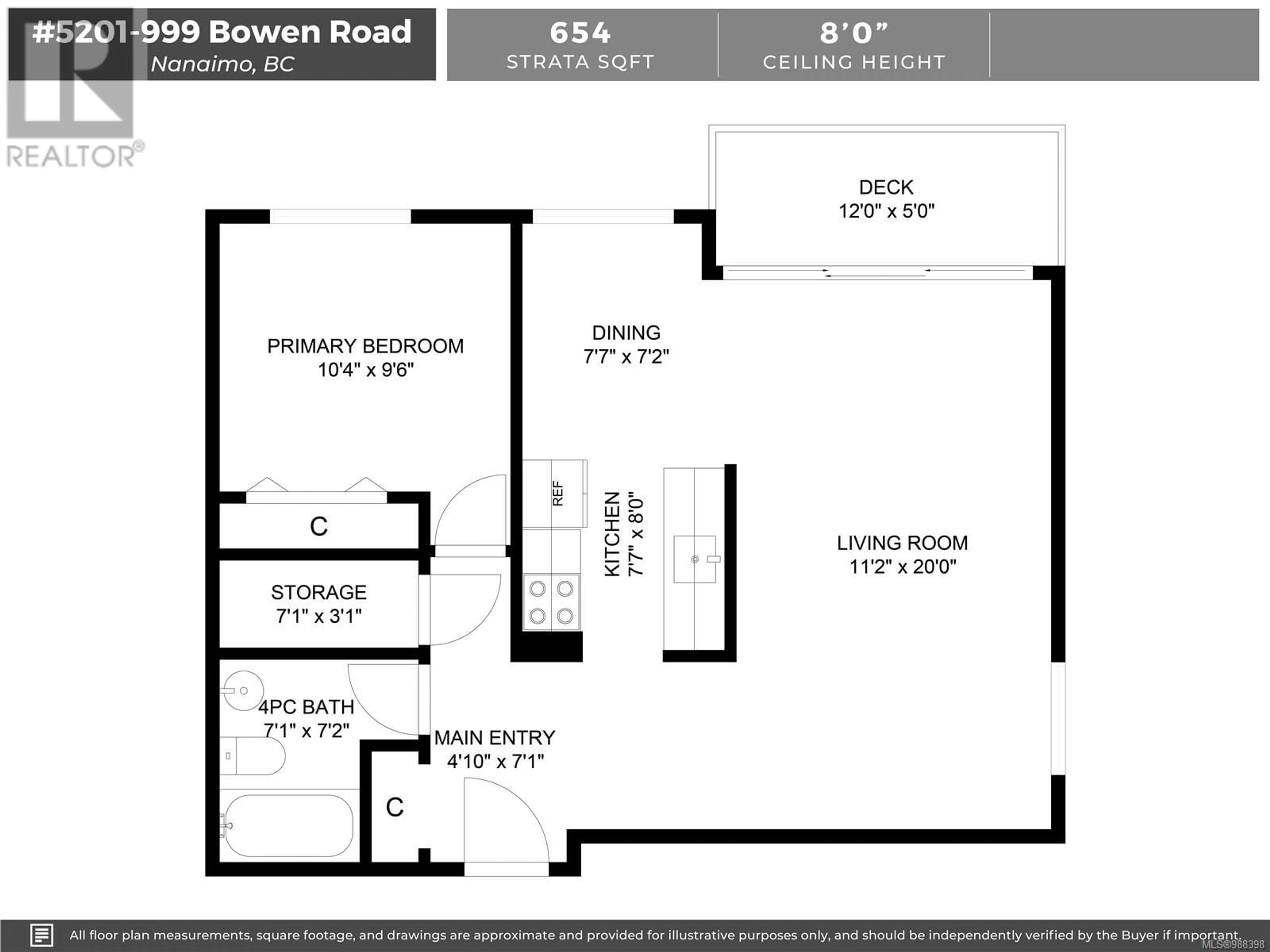 Floor plan for 5201 - 999 BOWEN ROAD, Nanaimo British Columbia V9R2A4